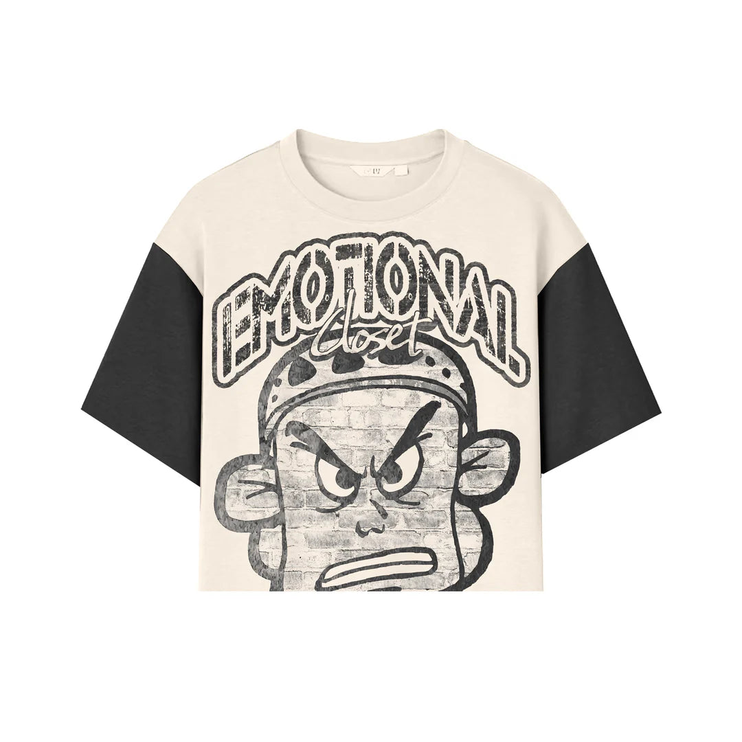 Emotional Closet Cropped Tee - Mixed Emotion Graphic T-Shirt for Women | Trendy Streetwear & Casual Outfit | Perfect for Parties, Concerts and Everyday Wear
