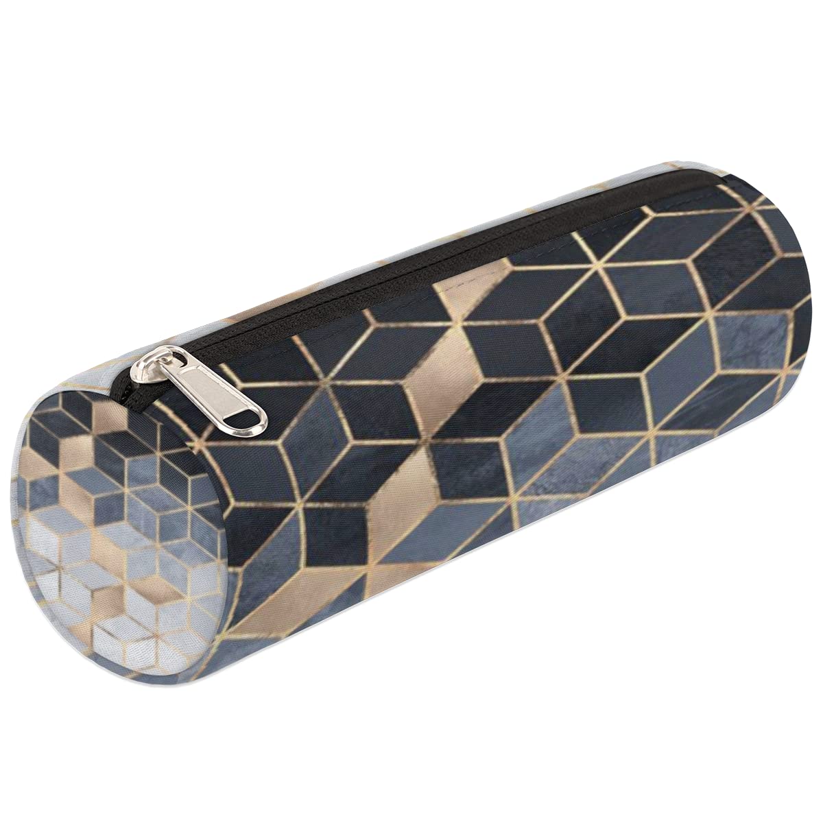 Gradient Cubes Abstract Marble Pencil Case - Zippered Pen Holder & Cosmetic Organizer for School, Office, Travel | Multi-Purpose Pouch for Makeup Brushes, Stationery, Nurse Supplies (Kids, Teens & Adults)