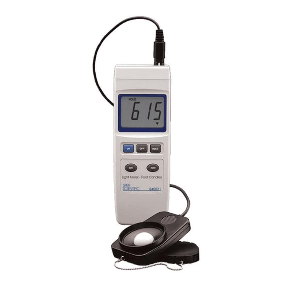 Sper Scientific 840021 Digital Light Meter for Foot Candles & Lux Measurement - Perfect for Indoor Lighting, Photography, and Plant Growth Monitoring