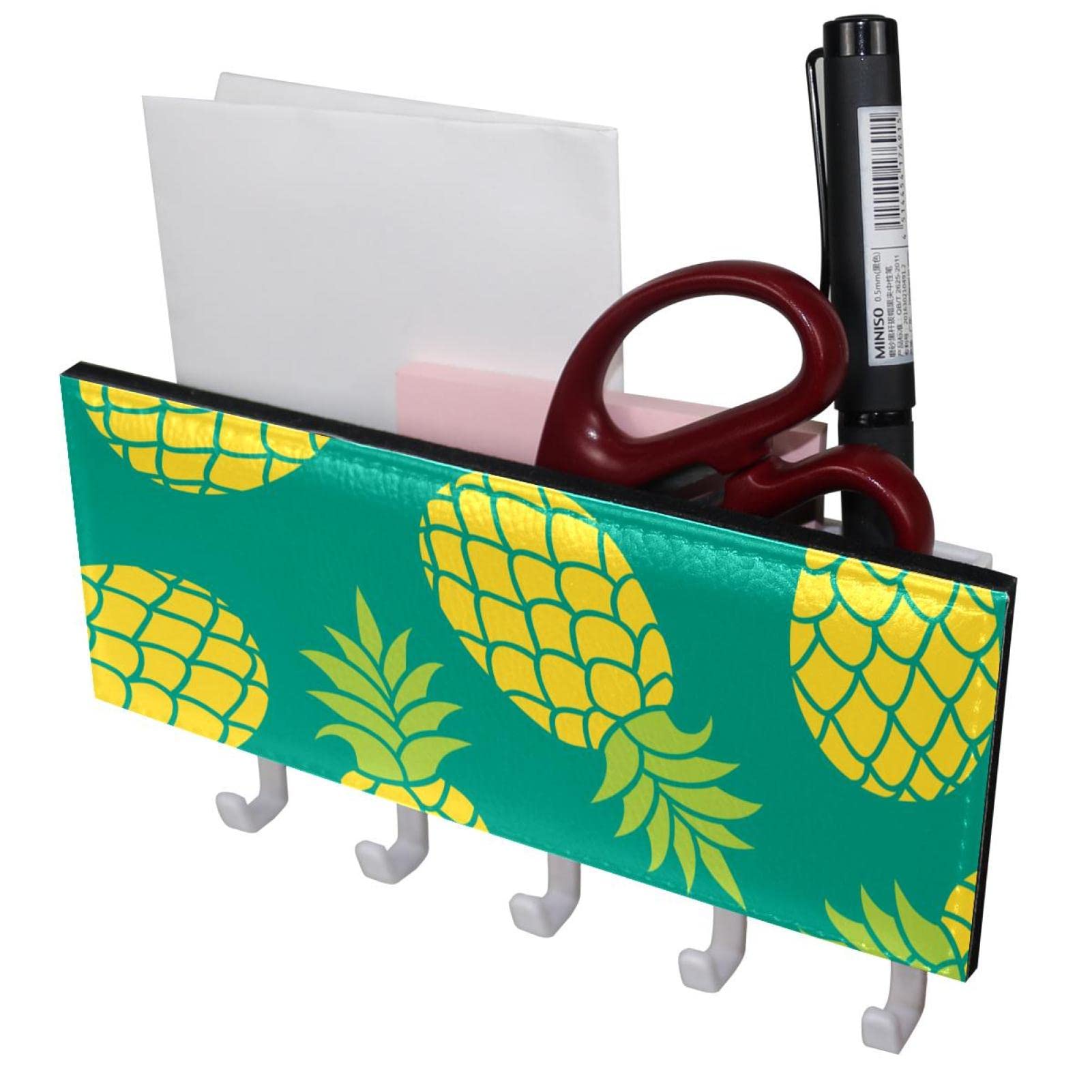 Sturdy Pineapple Wall Hooks - Self Adhesive Towel & Coat Hooks (7 Inch) for Bathroom & Entryway