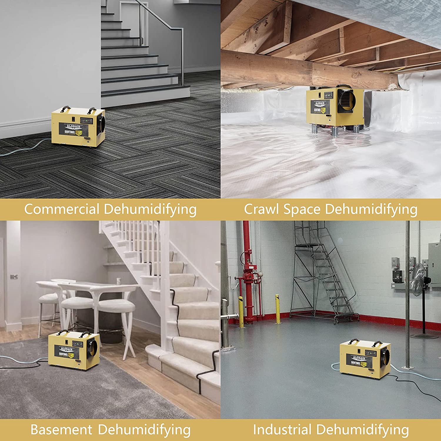 AlorAir Sentinel HD55 Commercial Dehumidifier - 120 PPD, Auto Defrost, Memory Restart with Drain Hose - Ideal for Basement, Crawlspace & Large Spaces - Heavy Duty Moisture Removal for Home & Business Use