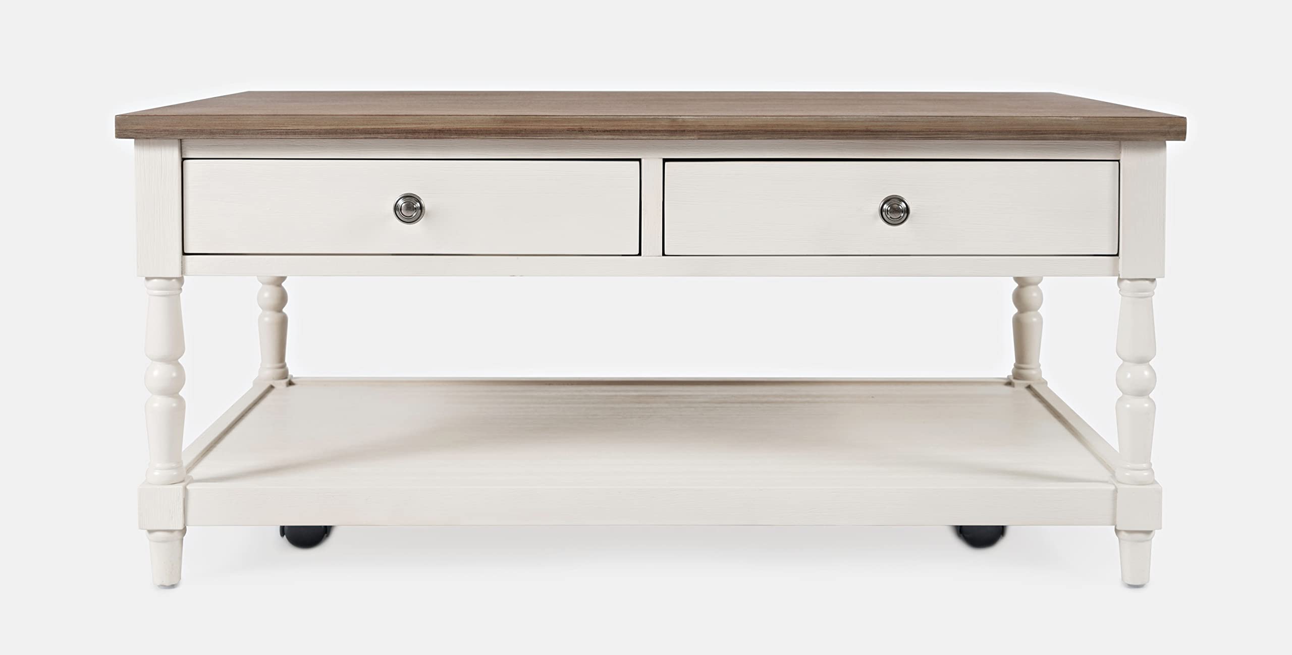 Jofran Inc. Grafton Farms 2-Drawer Coffee Table with Storage - Modern Living Room Furniture for Small Spaces - Perfect for Holding Remote, Books & Magazines