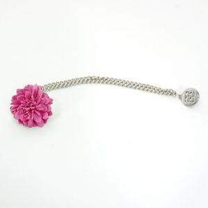 Cavani Pink Flower Chain Pin - Elegant Floral Brooch for Women, Perfect for Weddings, Parties & Special Occasions