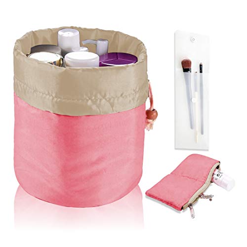 PACKNBUY Pink Cosmetic Makeup Bag Organizer - Waterproof Travel Toiletry Pouch for Women | Perfect for Travel, Gym, and Daily Essentials Storage
