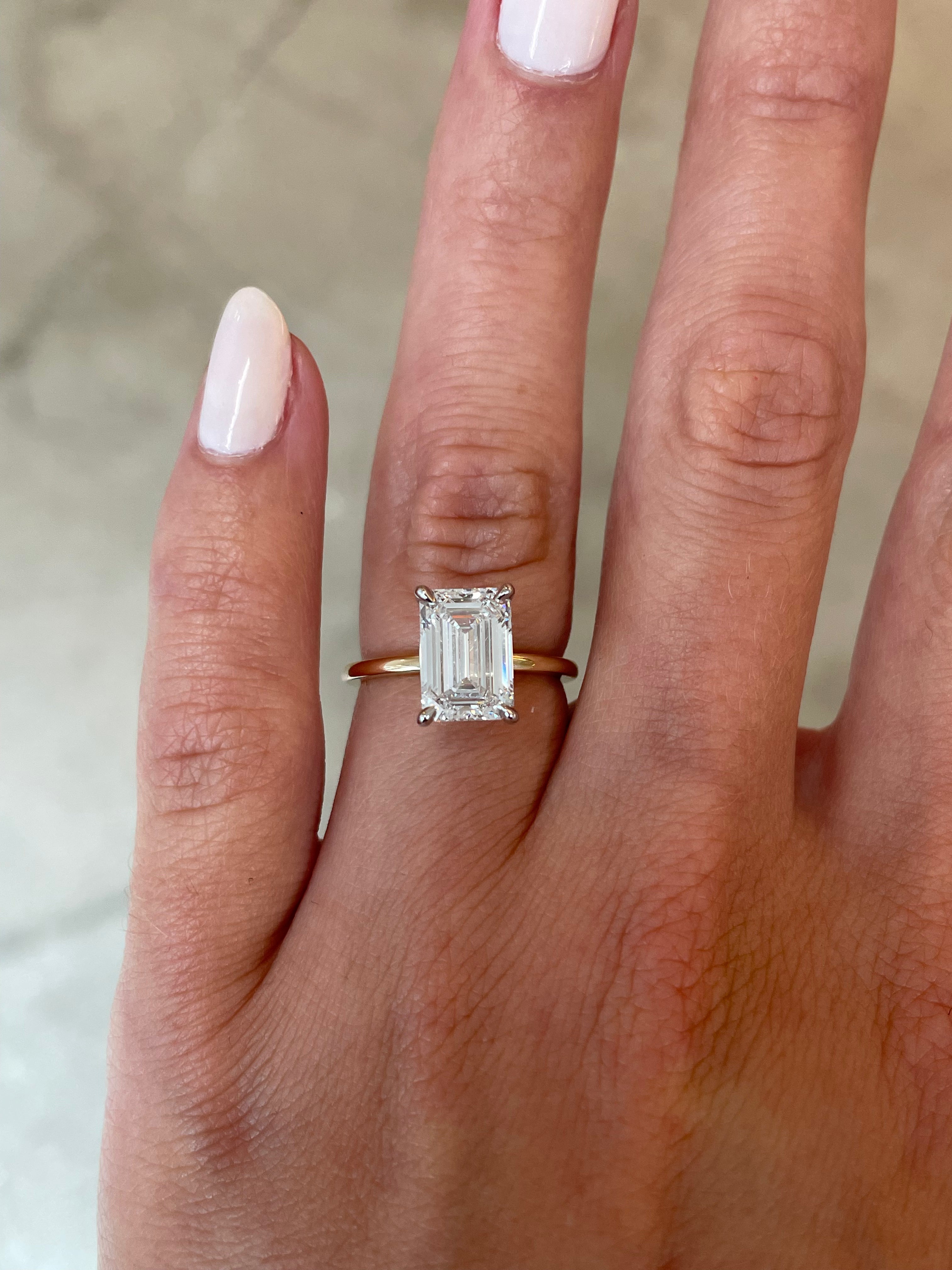 2.36 Carat Lab-Grown Emerald Whisper Thin® Ring - Elegant Green Gemstone Jewelry for Women, Perfect for Engagement, Wedding & Special Occasions