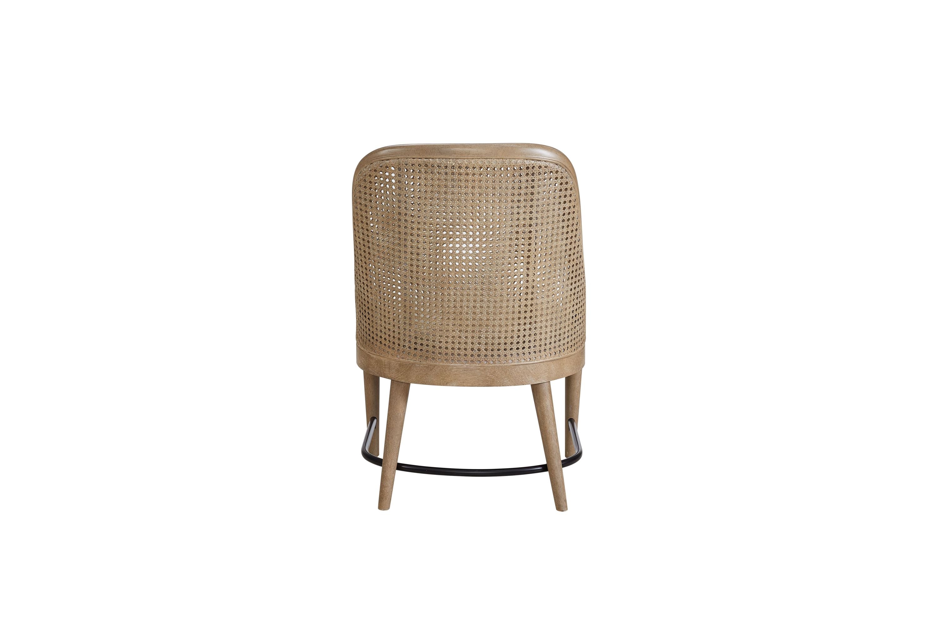Sand-Colored Cane Backed Host Chairs Set of 2 - Elegant Dining Room Seating for Entertaining Guests