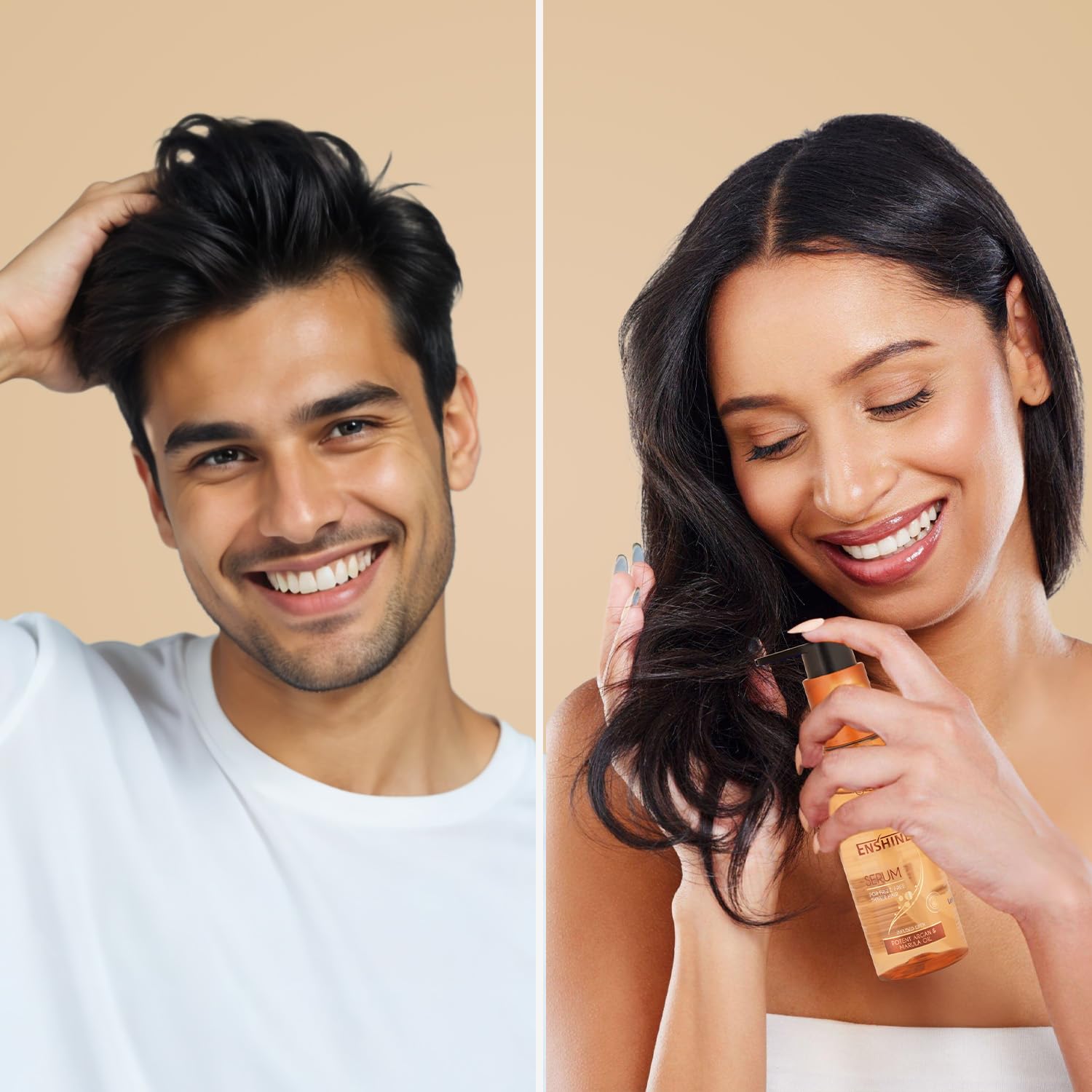 Enshine Detangling Hair Serum with Argan Oil & Marula Oil - Smoothing, Frizz Control & Heat Protectant for Shiny, Lustrous Hair - Perfect for Daily Styling, Blowouts & Heat Tool Protection