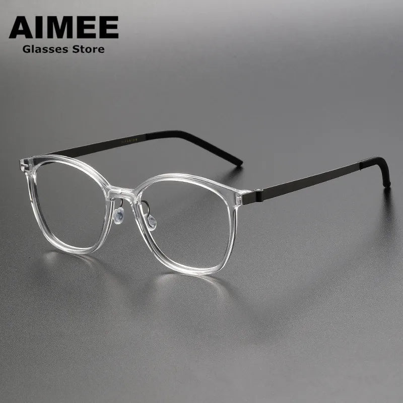 Aimee Women's Full Rim Square Acetate Titanium Eyeglasses 41851 - Lightweight & Durable Frame for Work, Reading & Fashion (Available in Multiple Colors)