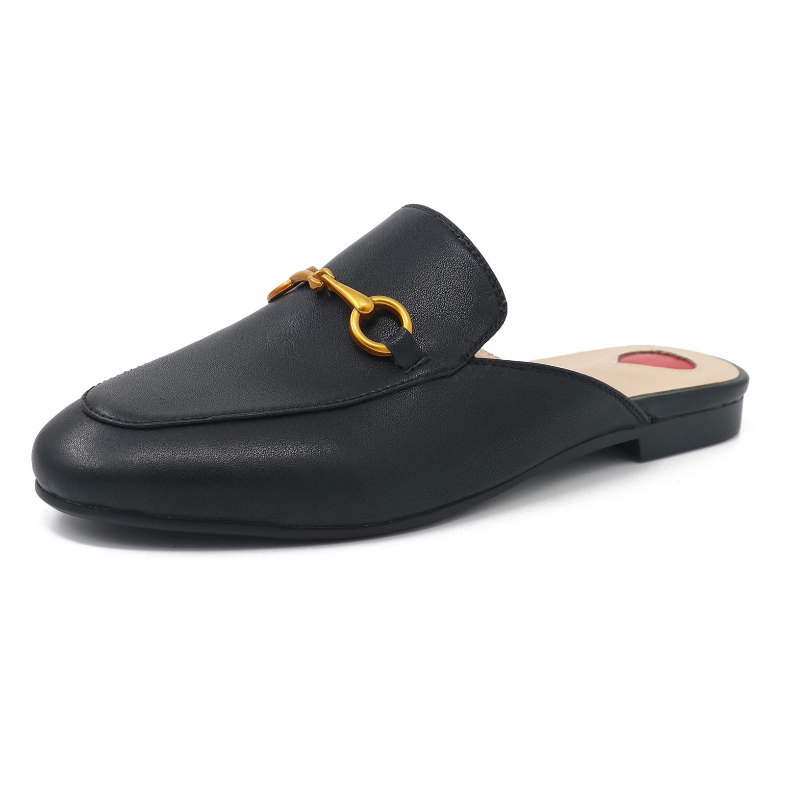 Women's Round Toe Backless Slip-On Mule Flats - Faux Fur Loafers & Slides for Comfortable Indoor/Outdoor Wear - Perfect for Home, Office, and Casual Outings