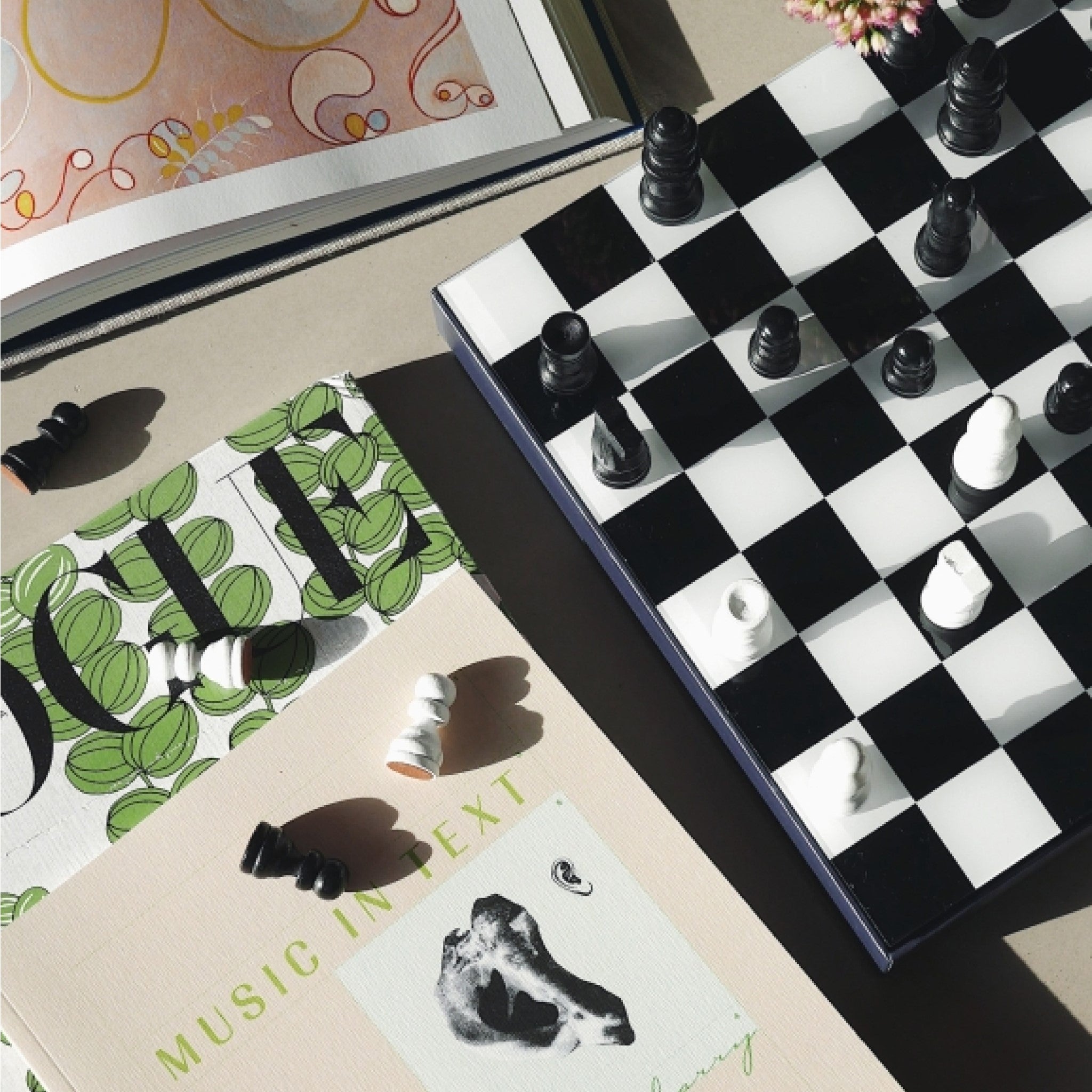 PRINTWORKS Classic Games Art of Chess Set - Premium Black Chess Board for Home, Office & Gifts - Perfect for Strategy Lovers & Chess Enthusiasts