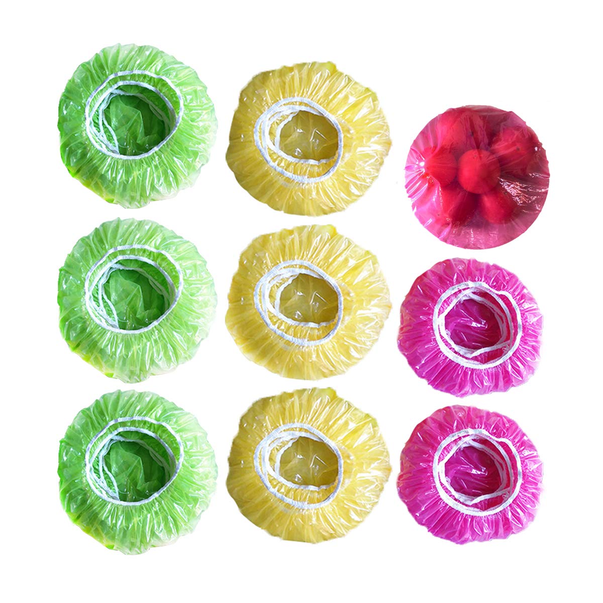 Elastic Food Storage Covers - Reusable Plastic Wrap & Foil Alternative for Bowls - Set of 3 Sizes (120 Count) - Perfect for Bread Proofing, Outdoor Picnics & Meal Prep