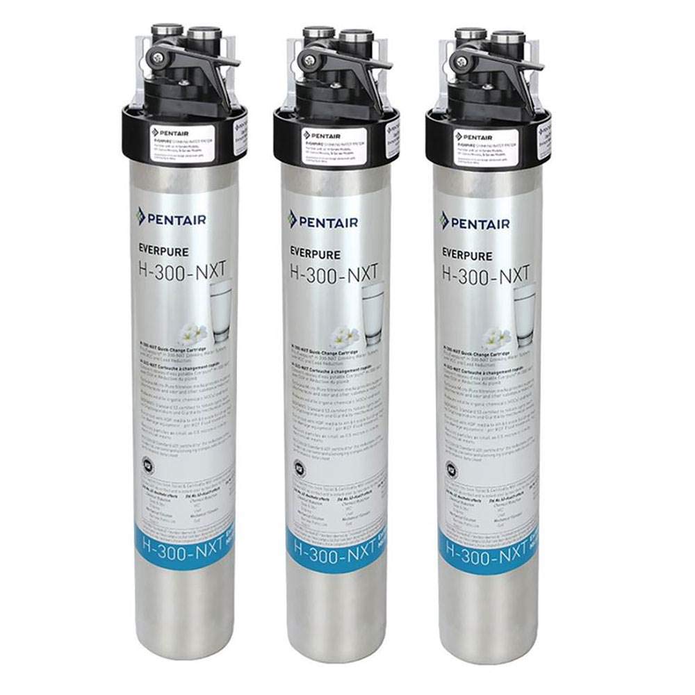 Everpure H-300 EV927441 Under Sink Water Filtration System Replacement Cartridges (3 Pack) - Premium Water Filter for Clean Drinking, Cooking & Coffee Making