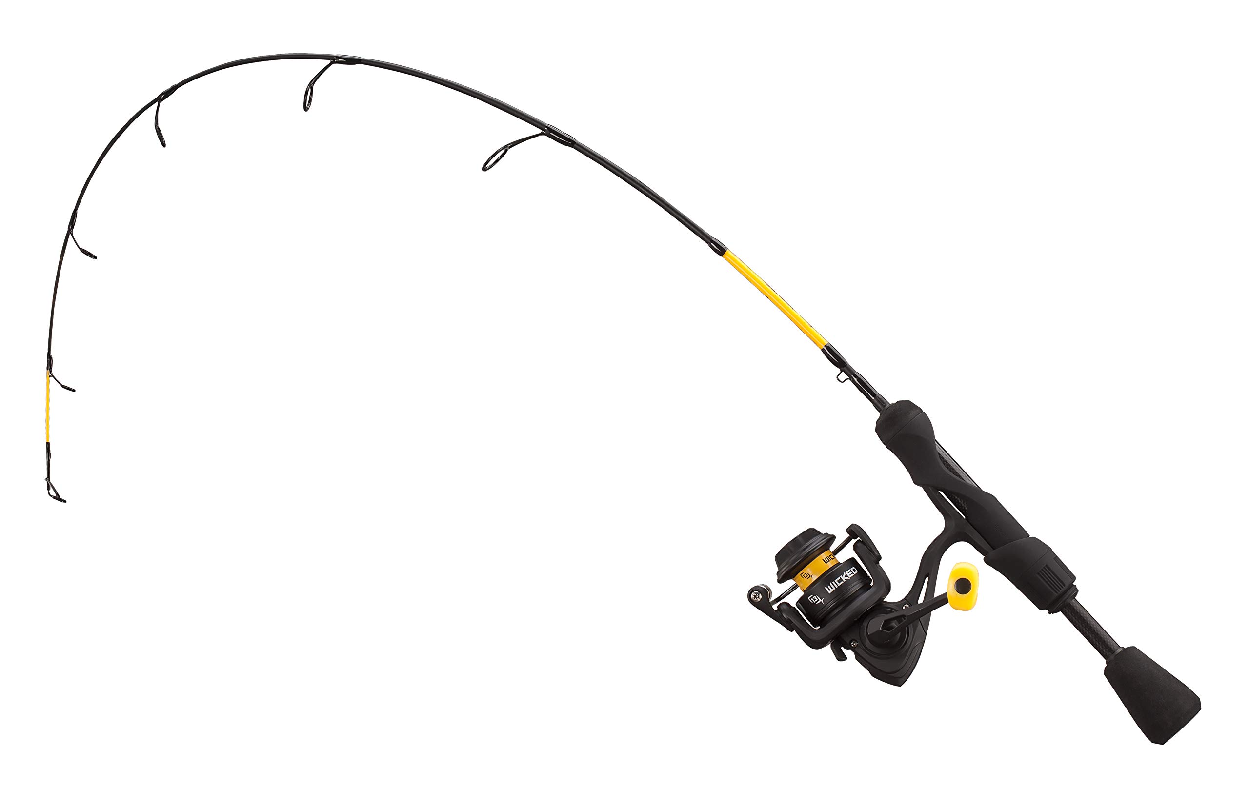 13 Fishing Wicked Ice Hornet Spinning Ice Fishing Rod and Reel Combo - Lightweight Ice Fishing Gear for Perch, Walleye & Trout - Perfect for Frozen Lakes & Winter Angling Adventures