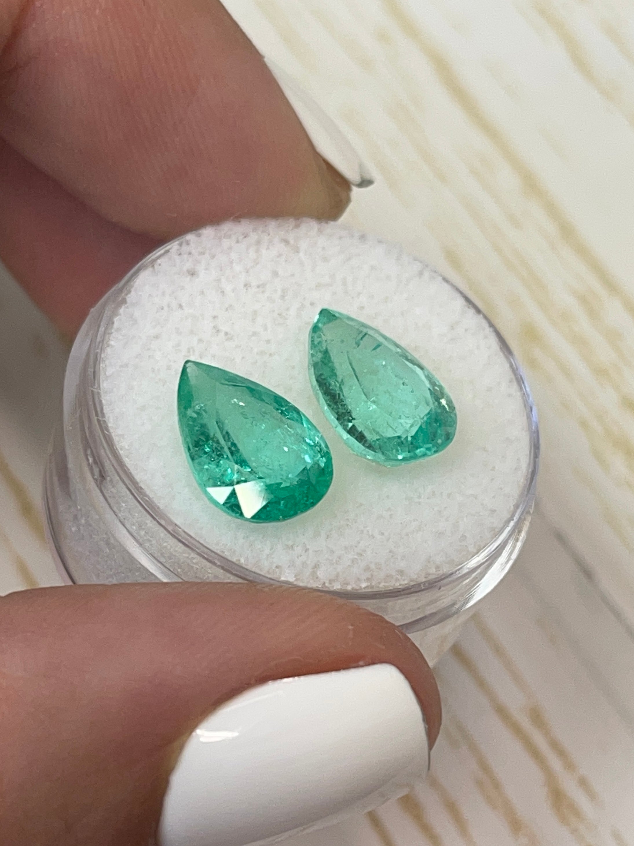 5.72tcw 12x8 Matching Loose Colombian Emeralds Pear Cut - Natural Green Gemstones for Jewelry Making, Engagement Rings & Luxury Gifts