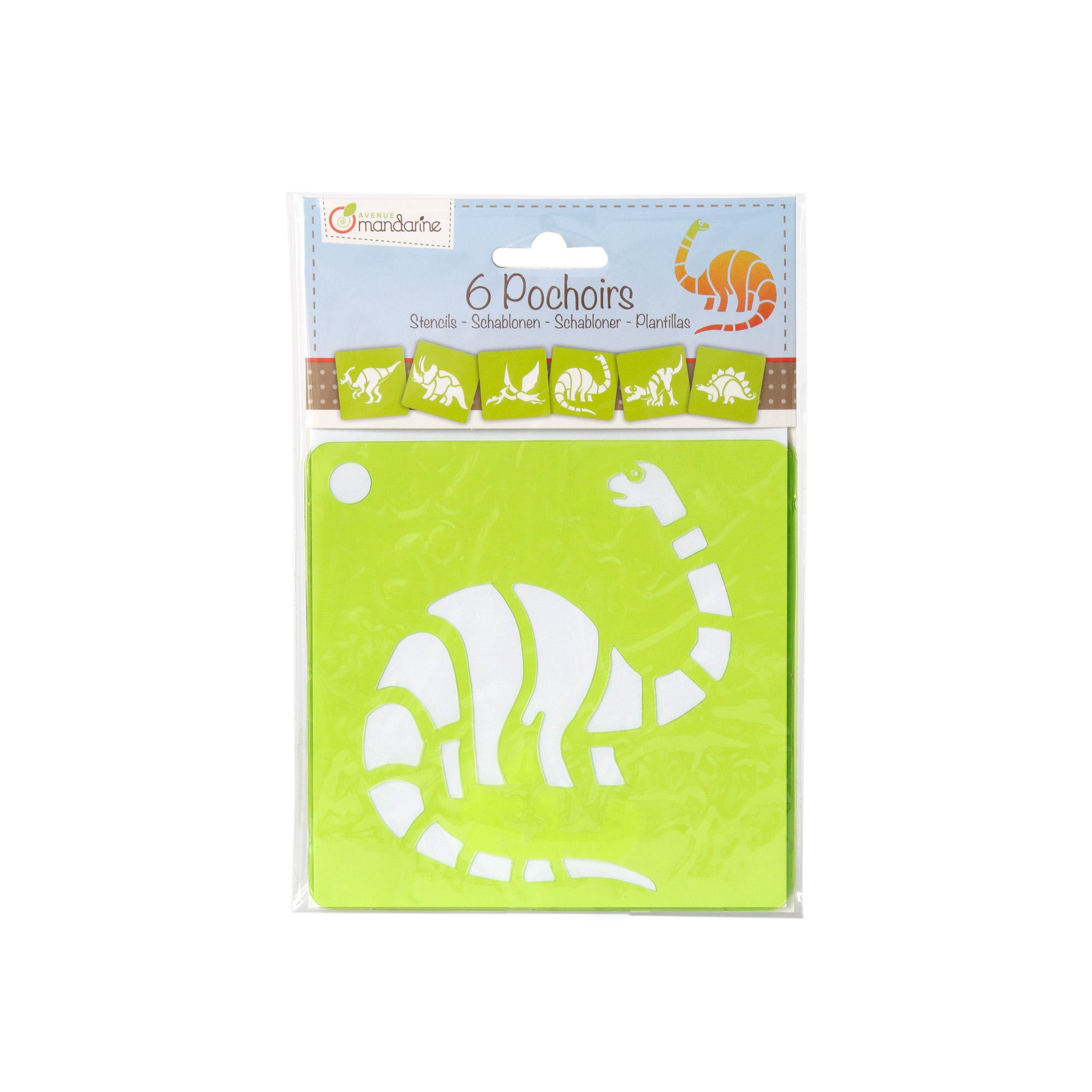 Dinosaur Stencils for Kids - 6 Pack Reusable Drawing Templates for Arts & Crafts, DIY Projects, and Classroom Activities