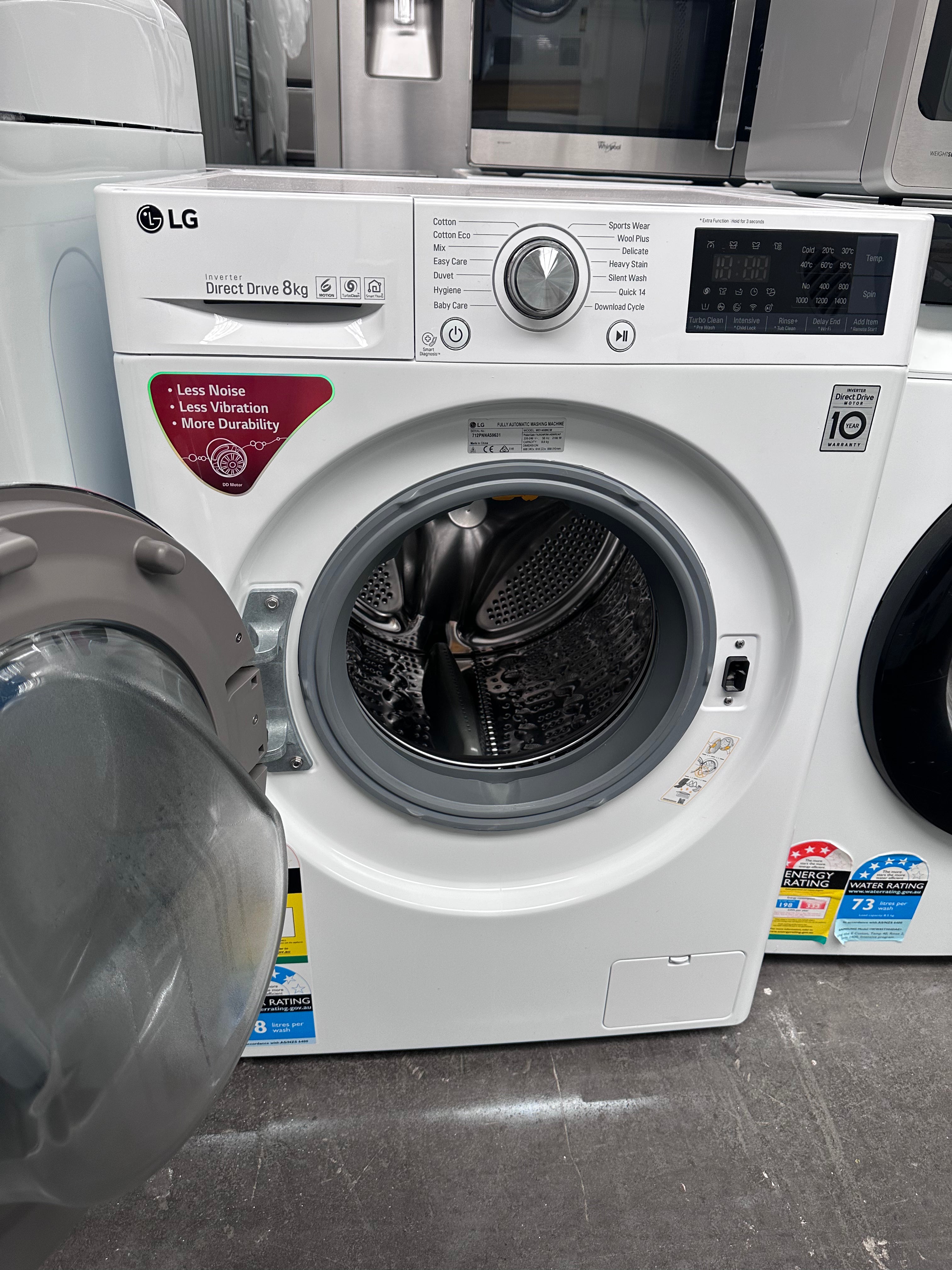 LG 8kg Front Load Washing Machine - Energy Efficient, Quiet Operation [Certified Refurbished] - Perfect for Apartments, Small Homes & Laundry Rooms