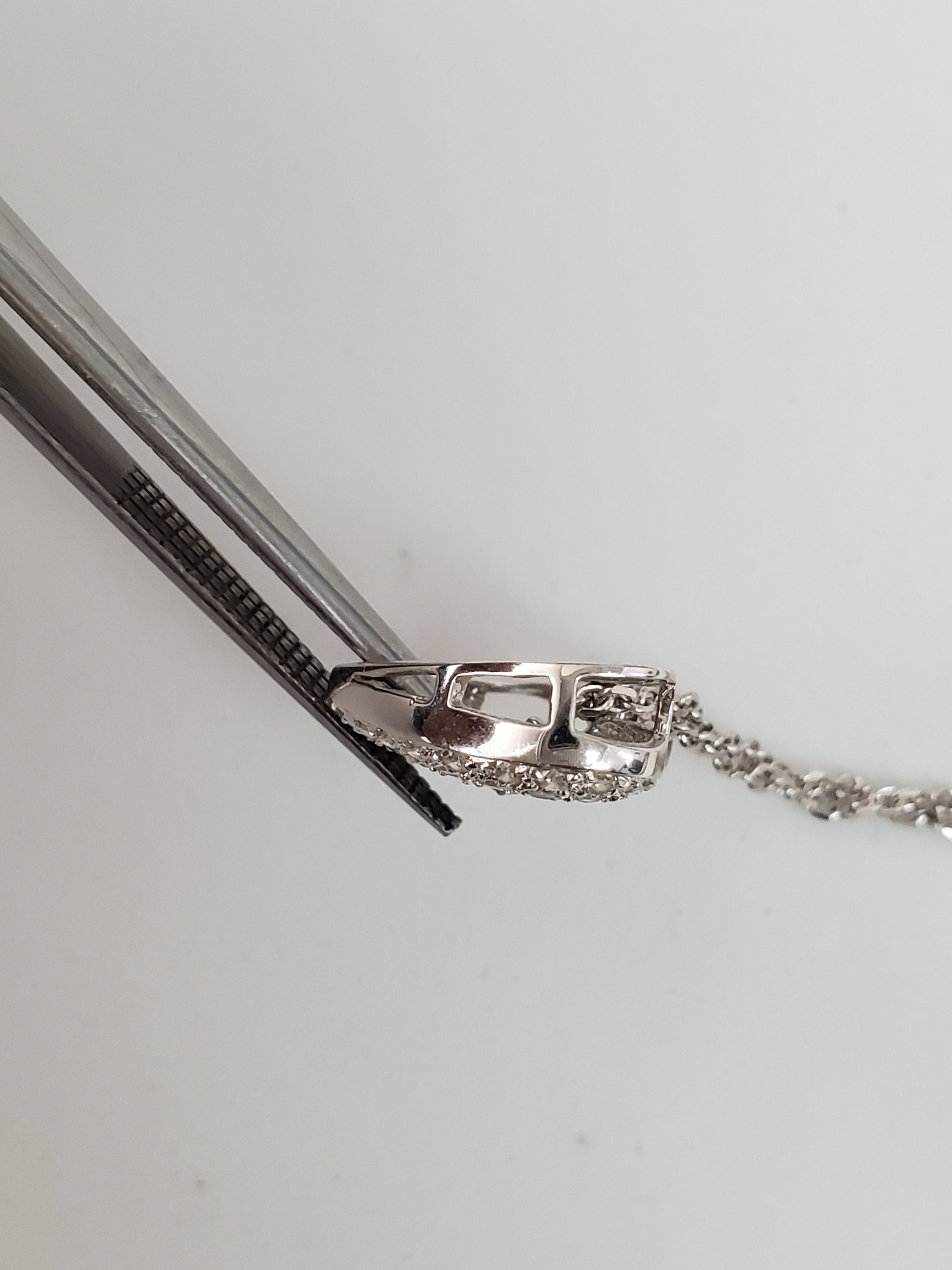 1.00cttw Heart Shaped Pave Diamond Necklace - 14K White Gold Valentine's Gift for Her, Anniversary Jewelry, Romantic Proposal Present