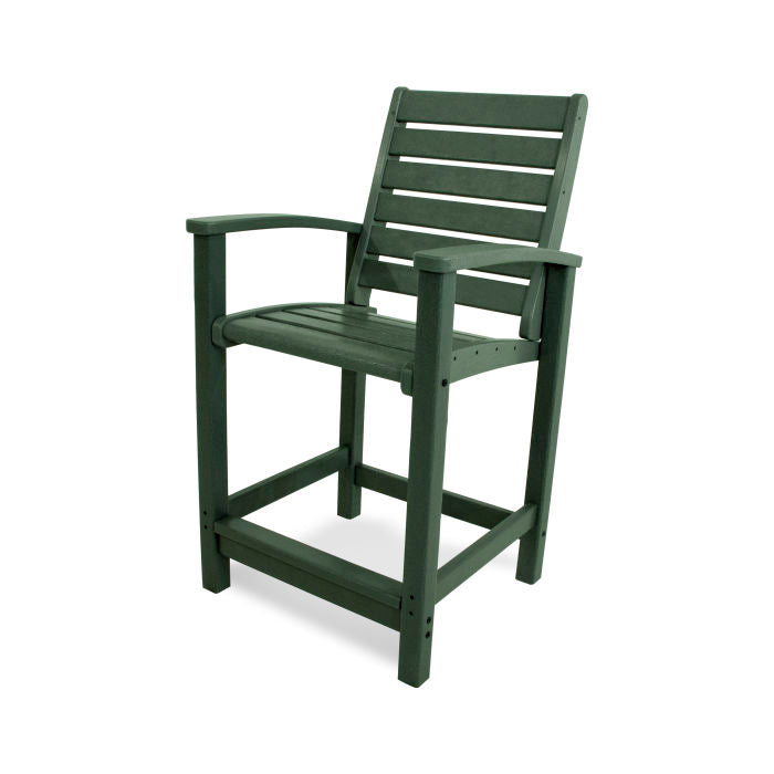 POLYWOOD Signature Counter Height Bar Stool - Durable Outdoor & Indoor Dining Chair for Kitchen, Patio, Bar - Weather-Resistant & Comfortable Seating Solution