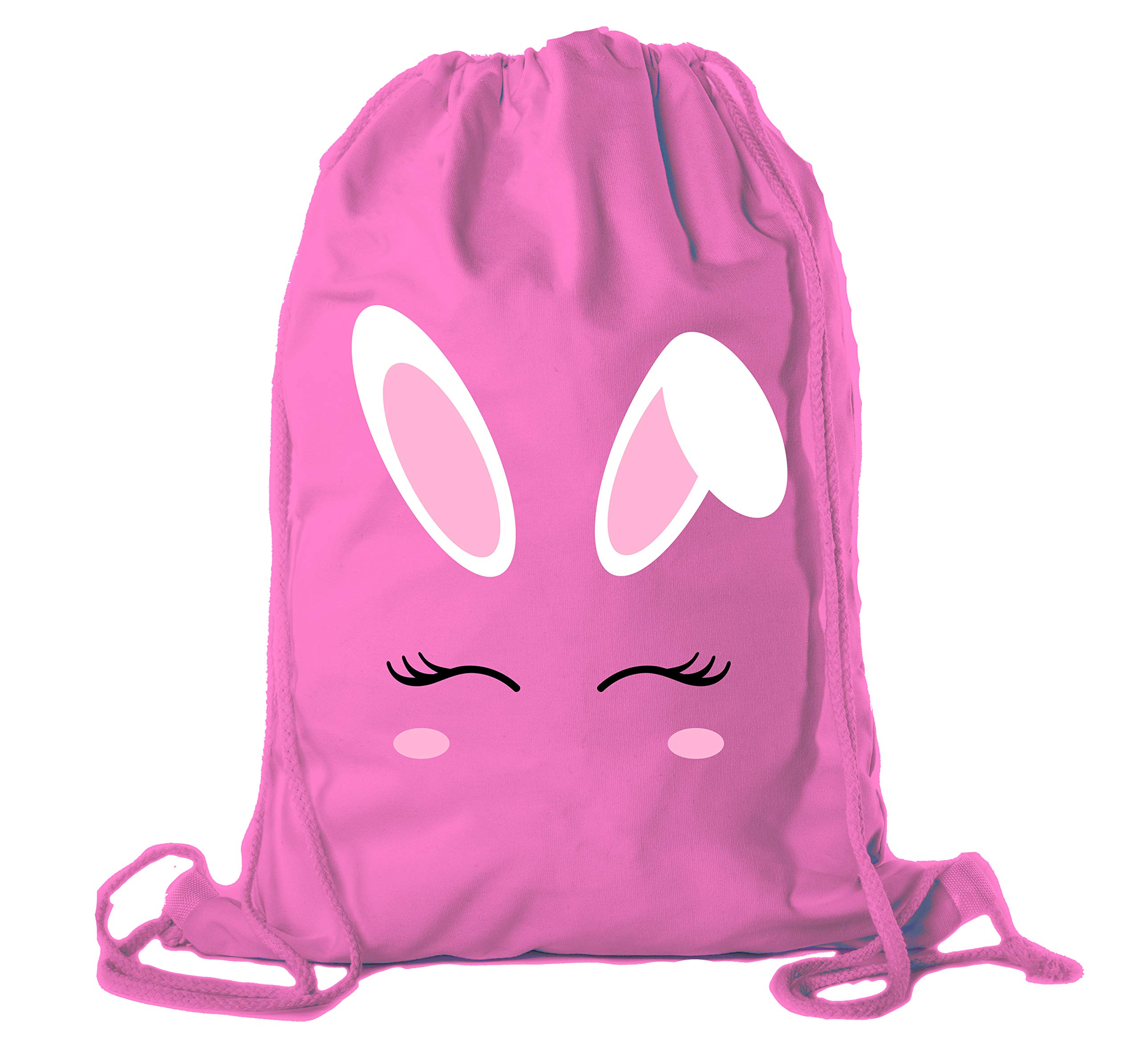 Easter Bunny Gift Bags with Drawstring - Cotton Cinch Backpack for Easter Basket Stuffers | Kids Party Favors, Egg Hunt Supplies & Spring Festival Gifts