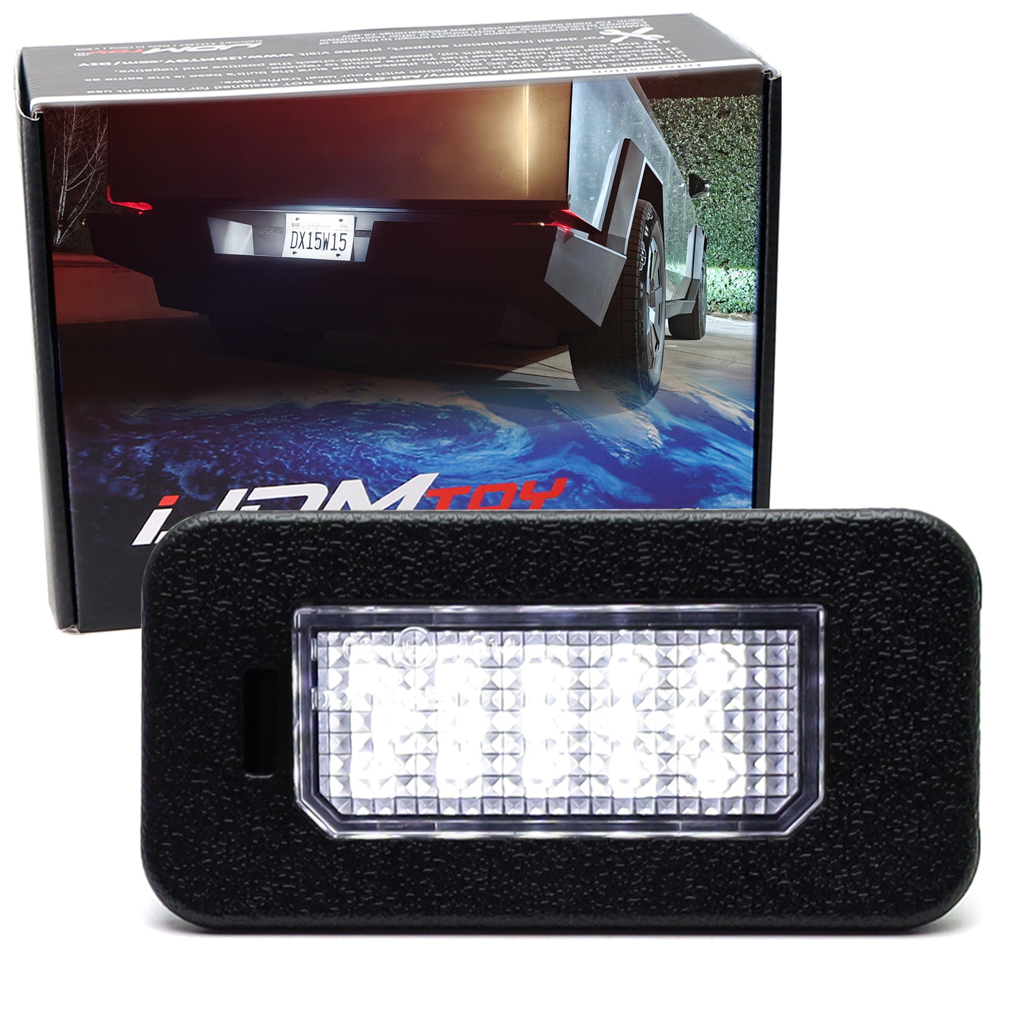 18 SMD Ultra Bright Xenon White LED License Plate Light for Tesla Cybertruck - Waterproof, Easy Installation, Enhanced Night Visibility for Safe Driving