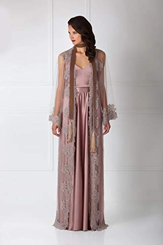 Women's Sheer Lace Kimono Robe - Sexy Babydoll Lingerie & Mesh Nightgown with Belt - Perfect for Boudoir, Bridal Shower, and Romantic Occasions