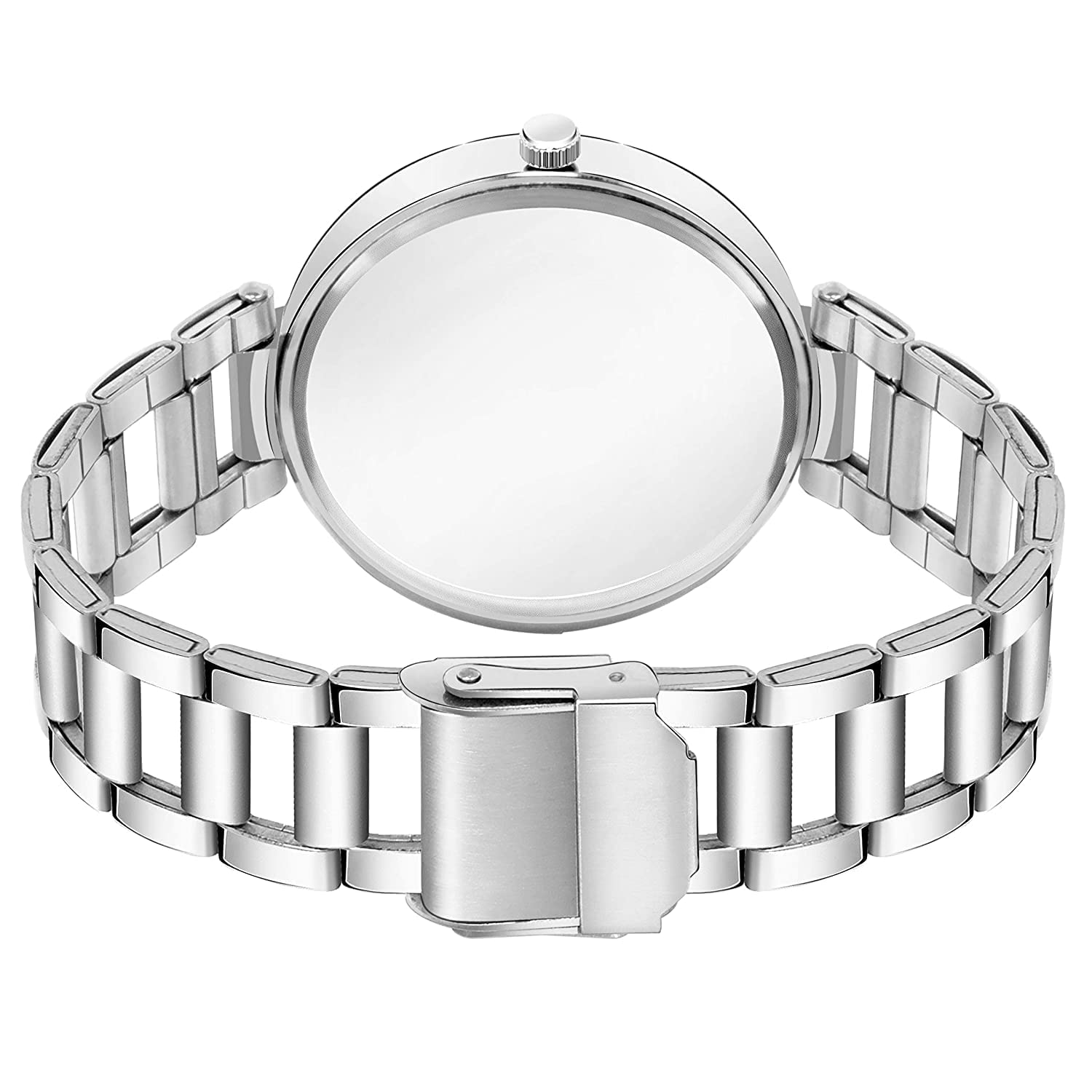 Elegant Analog Watch Set for Women & Girls - Round Dial Stainless Steel Band (Black & Pink) - Perfect for Everyday Wear, Office & Special Occasions