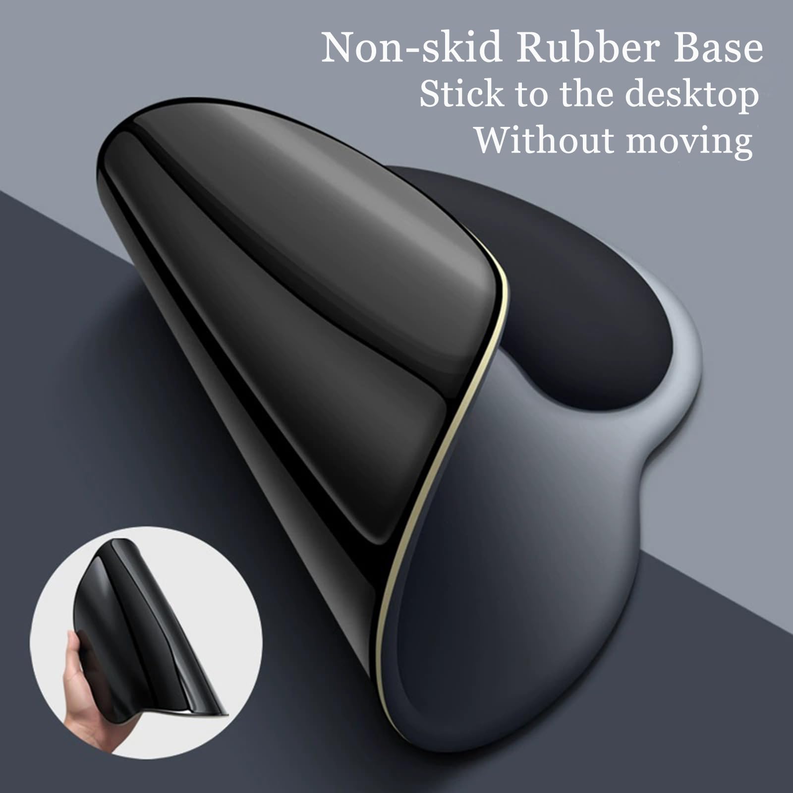 Ergonomic Memory Foam Mouse Pad with Wrist Rest - Comfortable Gaming & Office Mousepad for Computer, Laptop, Mac - Perfect for Long Hours of Work & Gaming (Black)