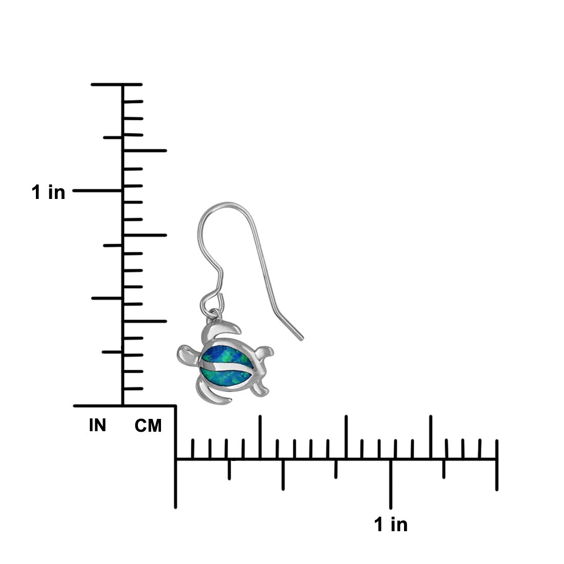 Sterling Silver Synthetic Blue Opal Turtle Dangle Earrings for Women - Handmade Boho Jewelry Gift for Her - Perfect for Casual Wear, Beach Parties & Everyday Fashion Accessories