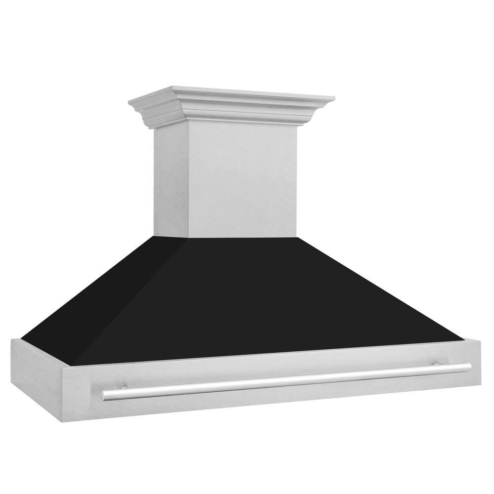 ZLINE 48-Inch Stainless Steel Wall Mount Range Hood with Satin Finish & Stainless Steel Handle (8654SNX 48) - Powerful Kitchen Ventilation for Gas Stoves & Cooking Areas