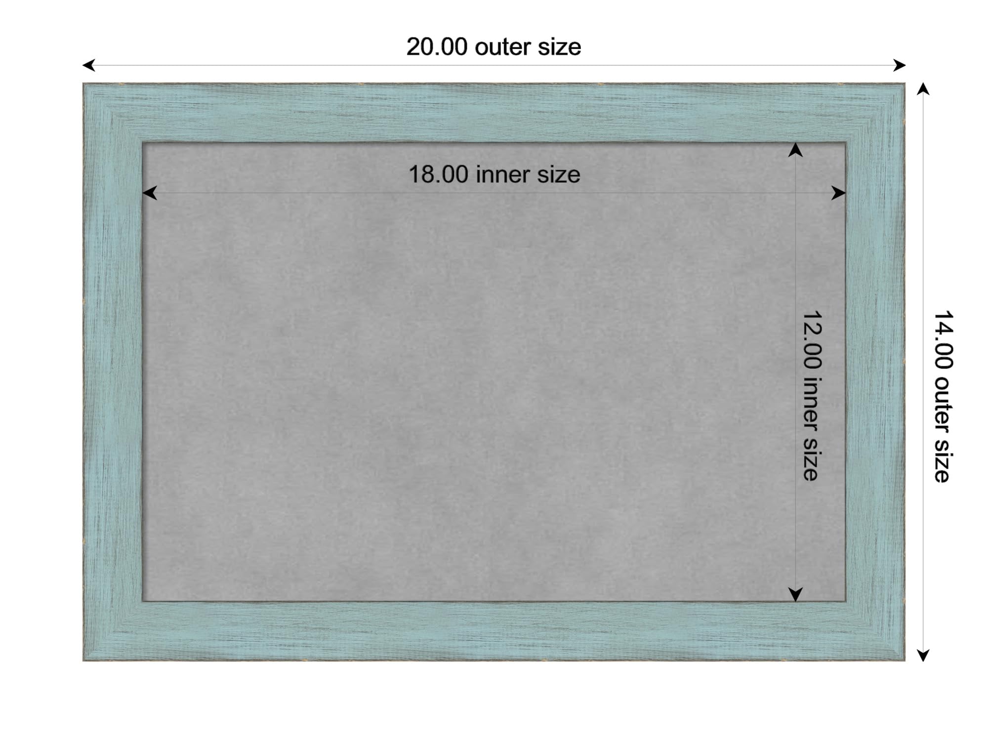 Amanti Art 14x20 Inch Blue Framed Magnetic Vision Board - 100% Metal Sheet for Office Decor, Home Organization, Kitchen, Mudroom & Kids Room - Perfect for Displaying Photos, Notes & Magnets