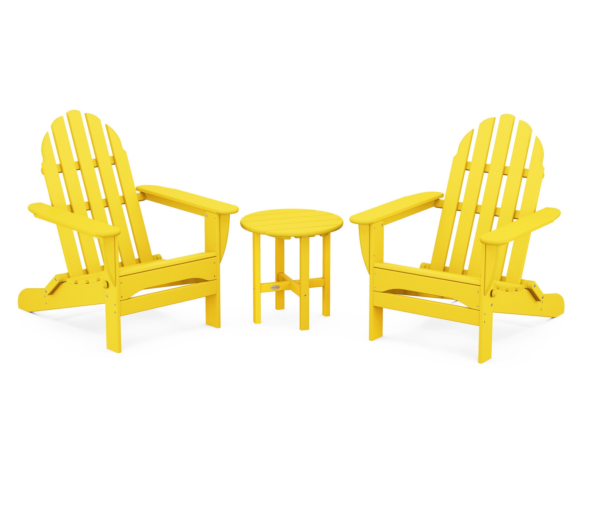 POLYWOOD Classic Folding Adirondack Chair 3-Piece Set - Outdoor Patio Furniture for Deck, Poolside & Garden Relaxation