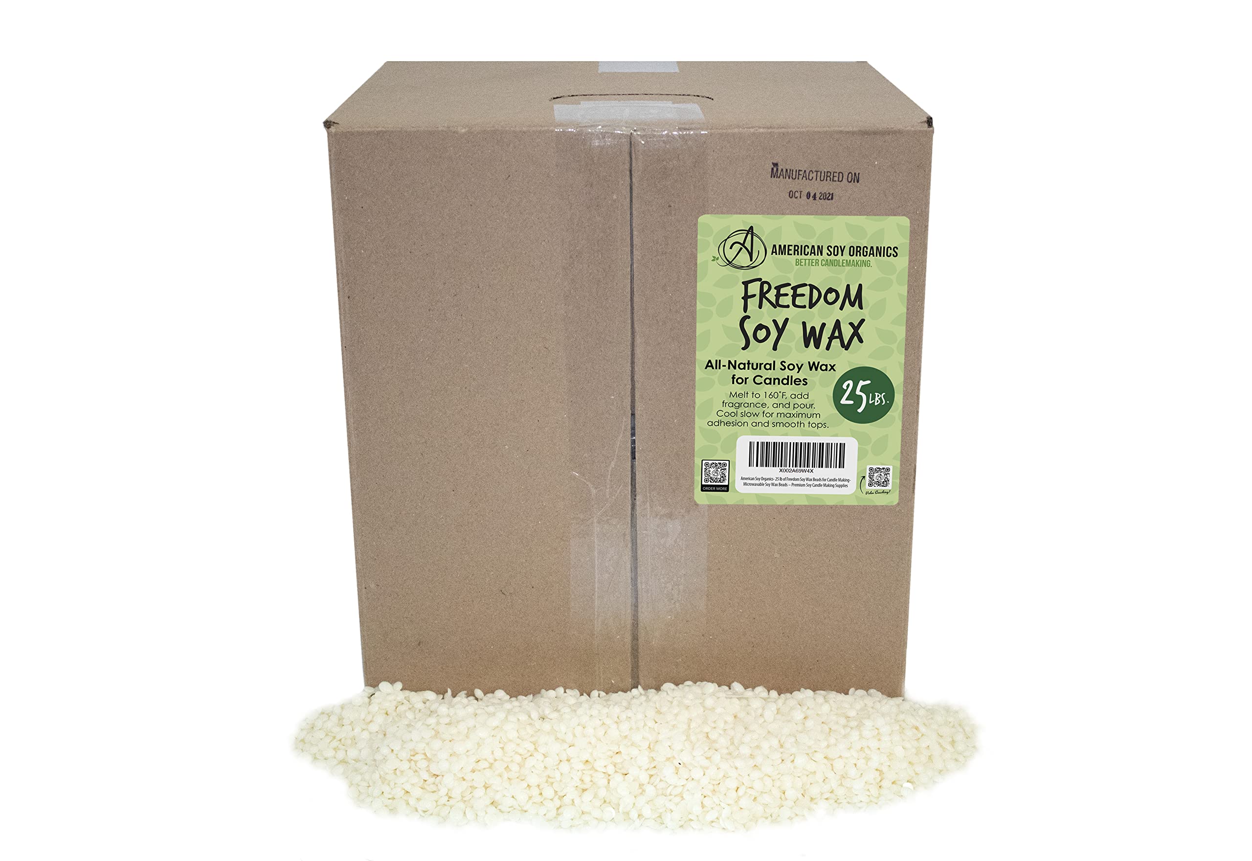 Premium Soy Wax Beads for Candle Making - 100% Natural, Paraffin-Free & Beeswax-Free Candle Wax Supplies - Perfect for Container Candles, Tealights, Wax Melts & DIY Home Fragrance Projects (25 lbs) - Ideal for Aromatherapy, Relaxation & Home Decor