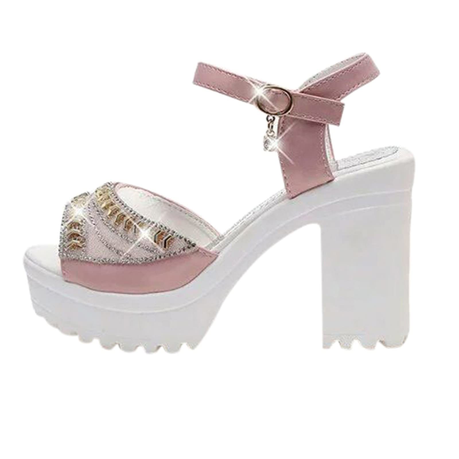 Breathable Rhinestone Fish Sandals for Women - Comfortable Heel Wedge with Flower Design & Adjustable Buckle Strap - Perfect for Summer, Beach, and Casual Outings