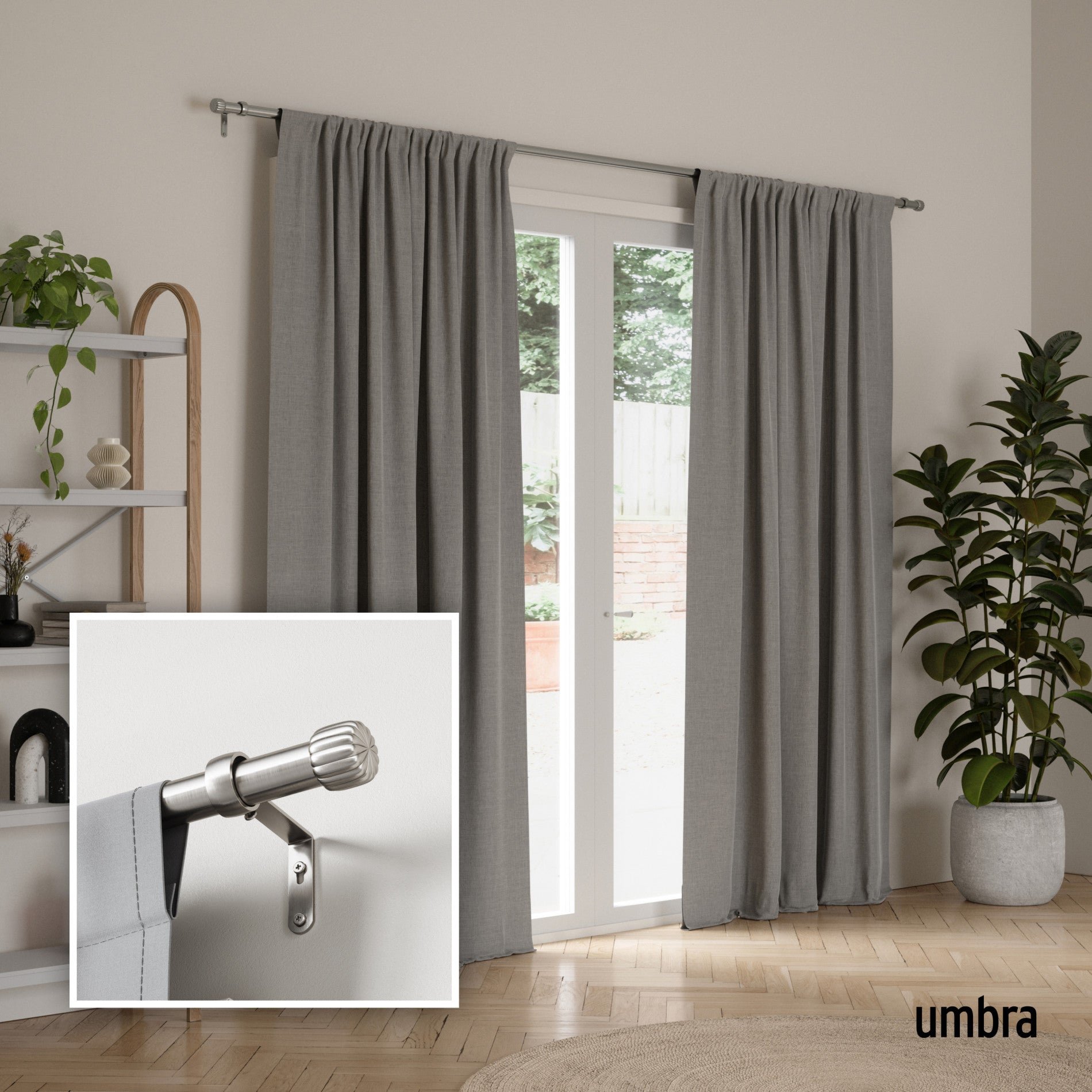 Cleo Curtain Rod - Adjustable Tension Window Curtain Rod for Home Decor, Black (28-48 inches) - Perfect for Living Room, Bedroom, and Office Windows