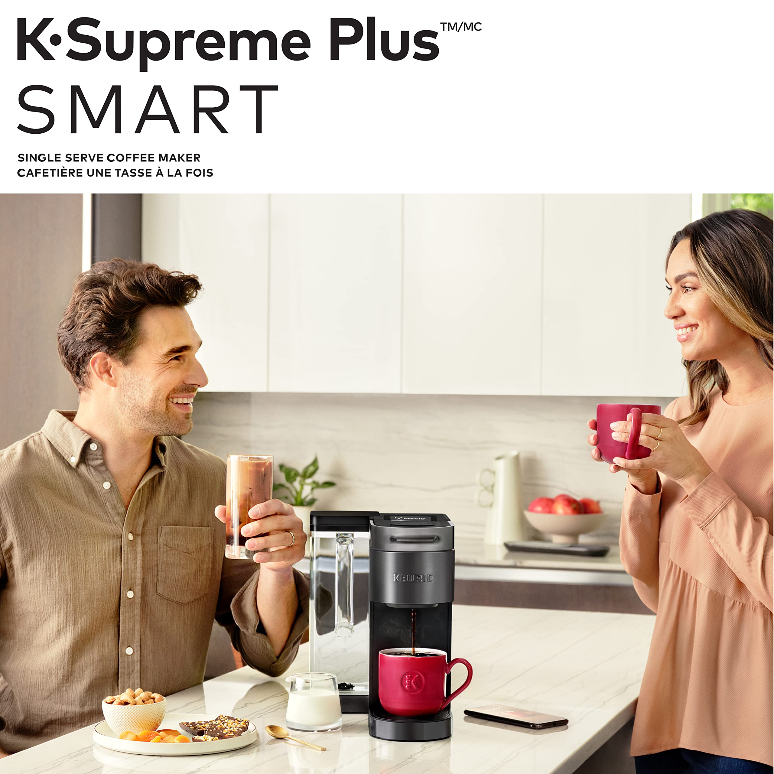 Keurig K-Supreme Plus SMART Single Serve K-Cup Pod Coffee Maker with WiFi Connectivity & App Control, Black - Perfect for Home, Office & Small Business Use