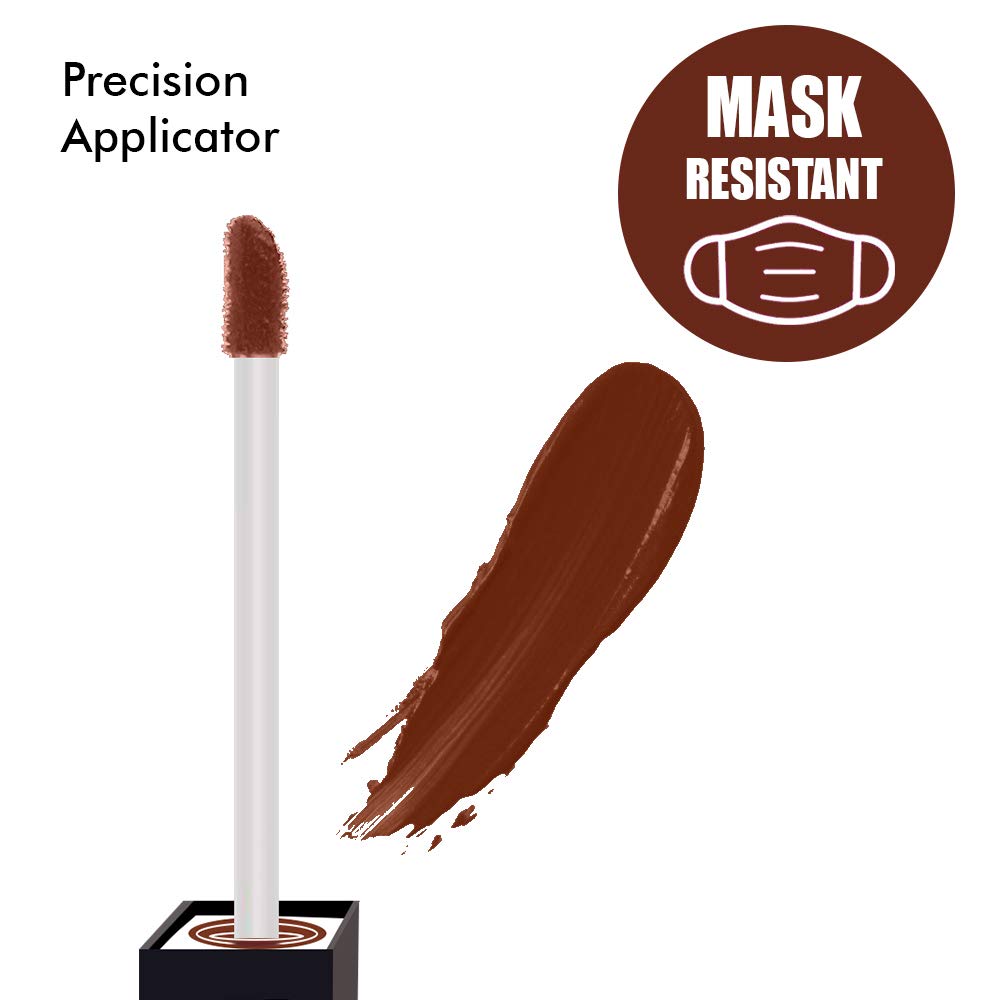 PERPAA® One Stroke Matte Liquid Lipstick - Long Lasting, Smudge Proof, 5ml, Brown Wood Shade | Perfect for Everyday Wear, Parties & Special Occasions