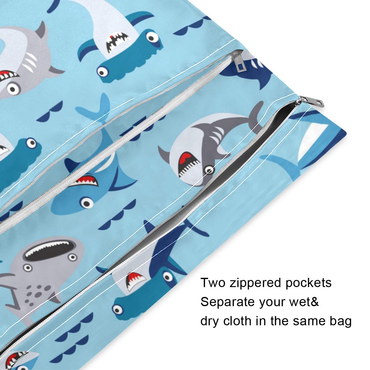 Waterproof Wet Dry Bag for Cloth Diapers & Swimsuits - Reusable Travel & Beach Organizer - 2 Pack for Wet Clothes, Toiletries & Baby Essentials - Perfect for Pool, Gym, Daycare & Outdoor Activities