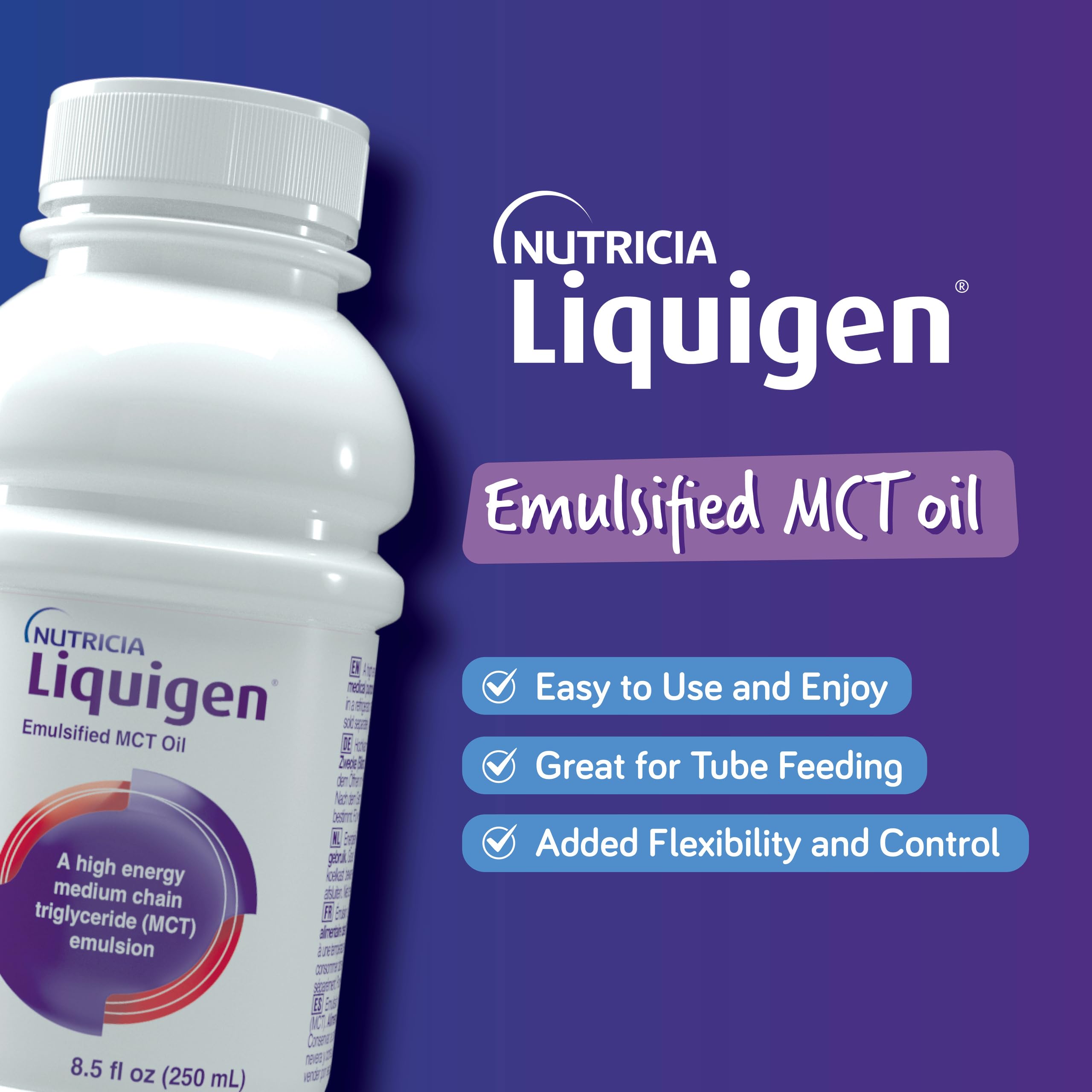 Liquigen Emulsified MCT Oil - 8.5 Fl Oz Bottle (Pack of 4) - Premium Keto Supplement for Weight Loss & Energy Boost - Ideal for Coffee, Smoothies & Baking