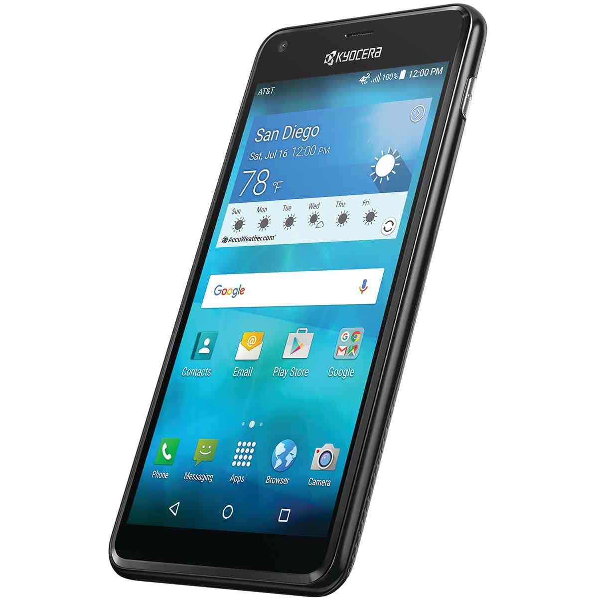 Kyocera Hydro Shore Go Prepaid Smartphone for AT&T - Waterproof & Durable Cell Phone for Outdoor Adventures, Beach & Active Lifestyles