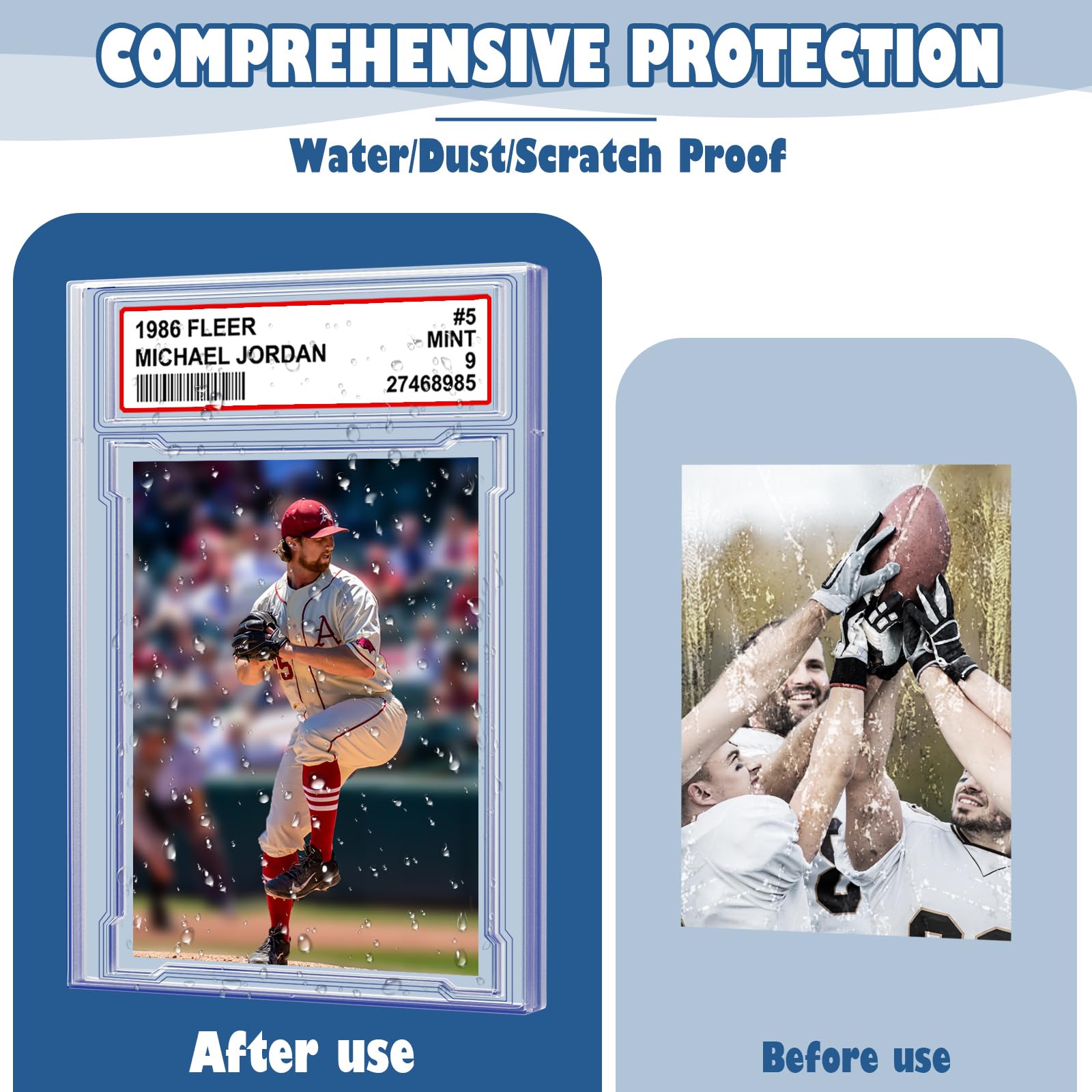 6 PCS Acrylic Trading Card Holders - Graded Card Slab Sleeves with Label Position for MTG, TCG & Sports Cards | Perfect for Storage, Display & Collectible Protection (Ideal for Card Showcases, Home Decor & Gaming Tournaments)
