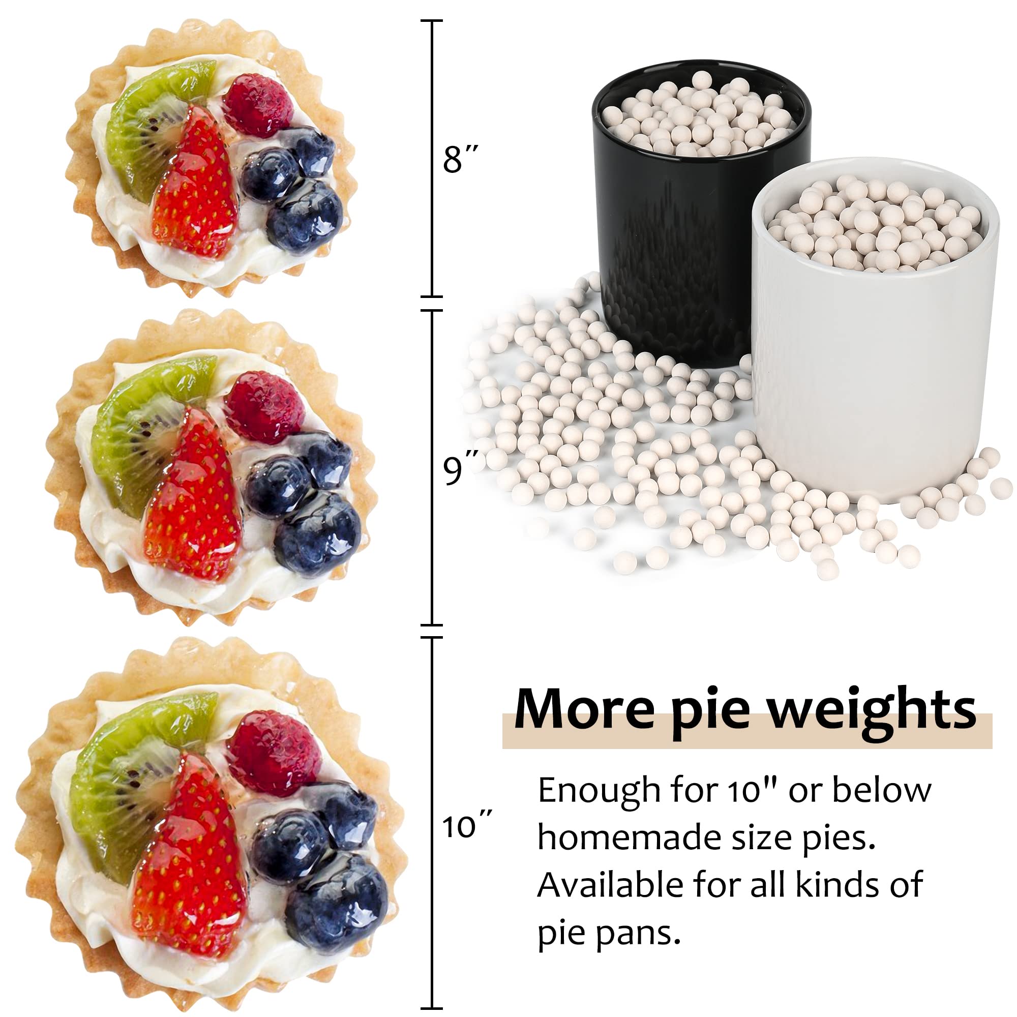 2.2LB Ceramic Pie Weights - 10mm Baking Beads for Perfect Pie Crusts - Includes Airtight Ceramic Storage Jar - Ideal for Blind Baking, Tart Shells & Pastry Making