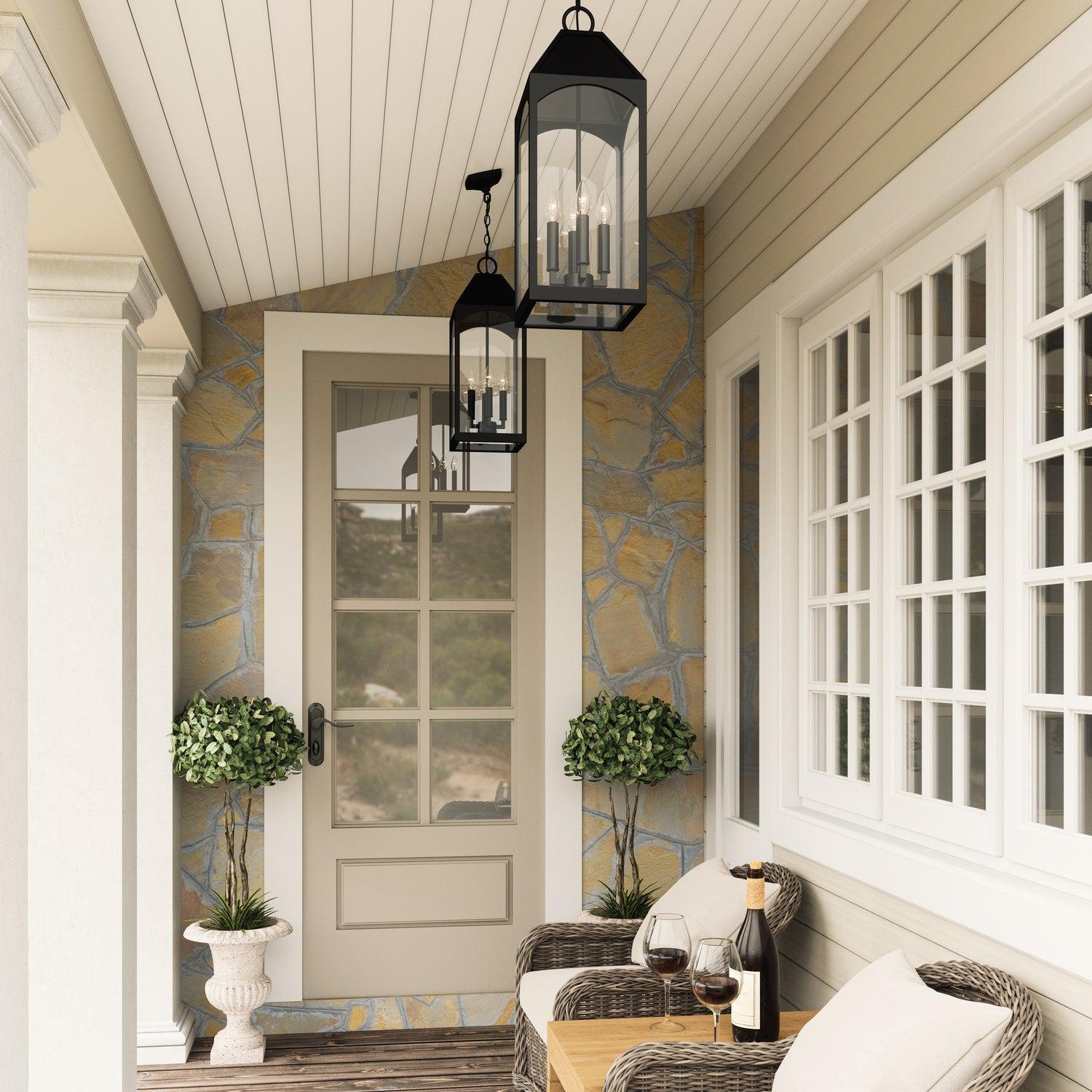 Capital Lighting 4-Light Outdoor Hanging Lantern - Weatherproof Porch Light Fixture for Patio, Garden & Entryway Decor