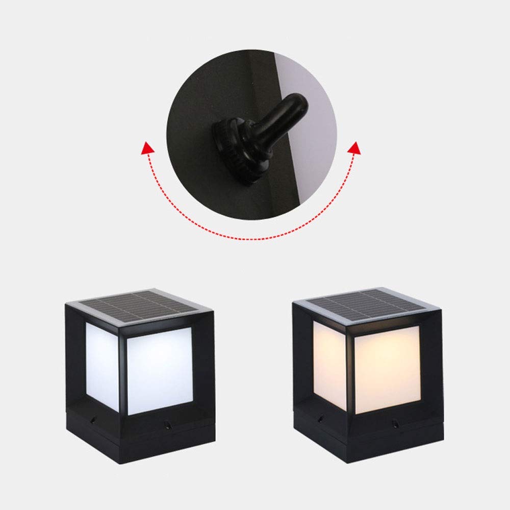 Solar Powered Outdoor Garden Lights - Waterproof Column Fence & Gate Pillar Lights for Villa, Community, Exterior Wall - Retro Industrial Style (Size XL) - Perfect for Pathways, Driveways, and Landscape Lighting