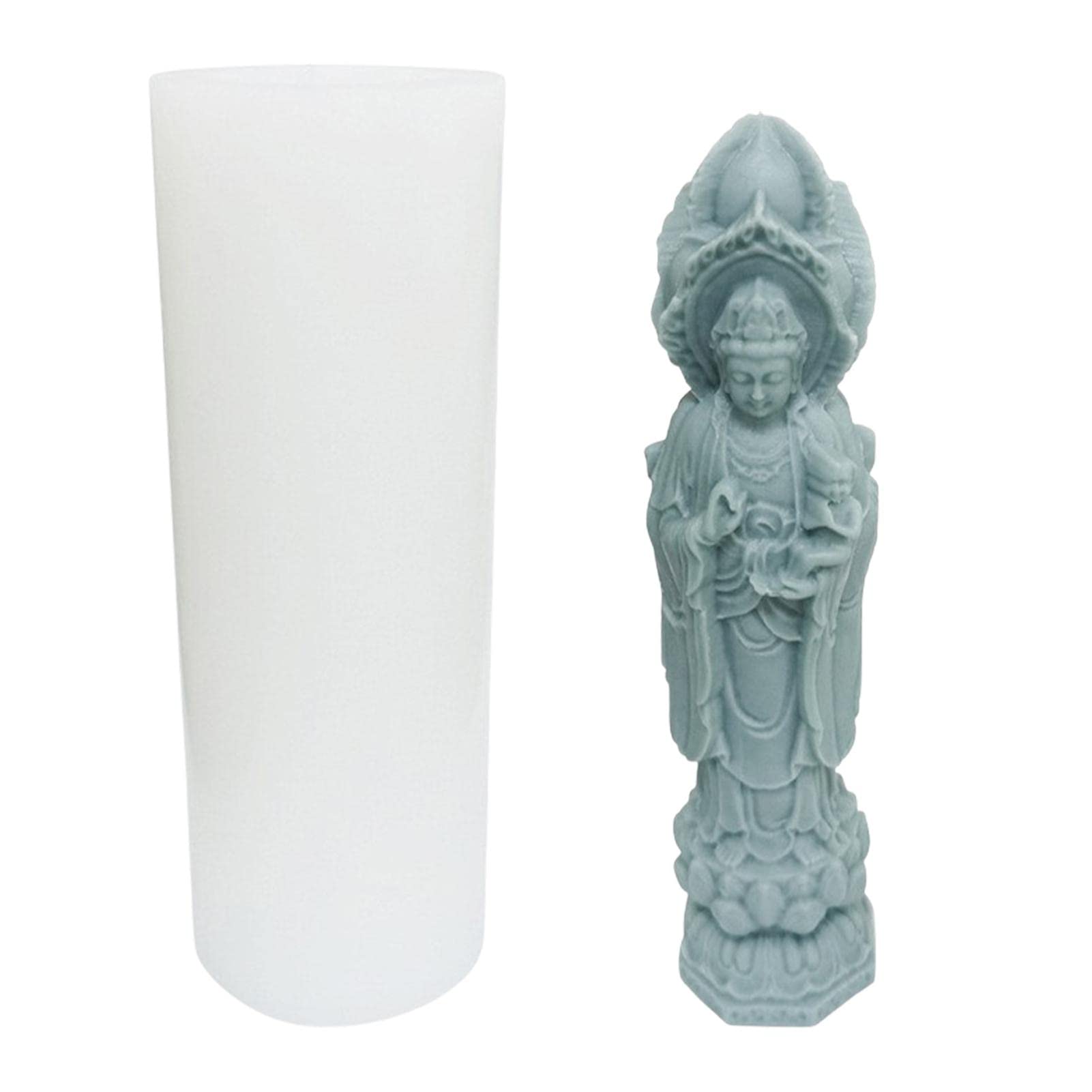 BAODAN 5-Piece 3D Buddha Silicone Candle Molds Set for DIY Handmade Candles, Home Decor, Aromatherapy, Plaster Crafts - Perfect for Cement, Gypsum, and Resin Projects | Ideal for Meditation Spaces, Yoga Rooms, and Spiritual Home Decorations