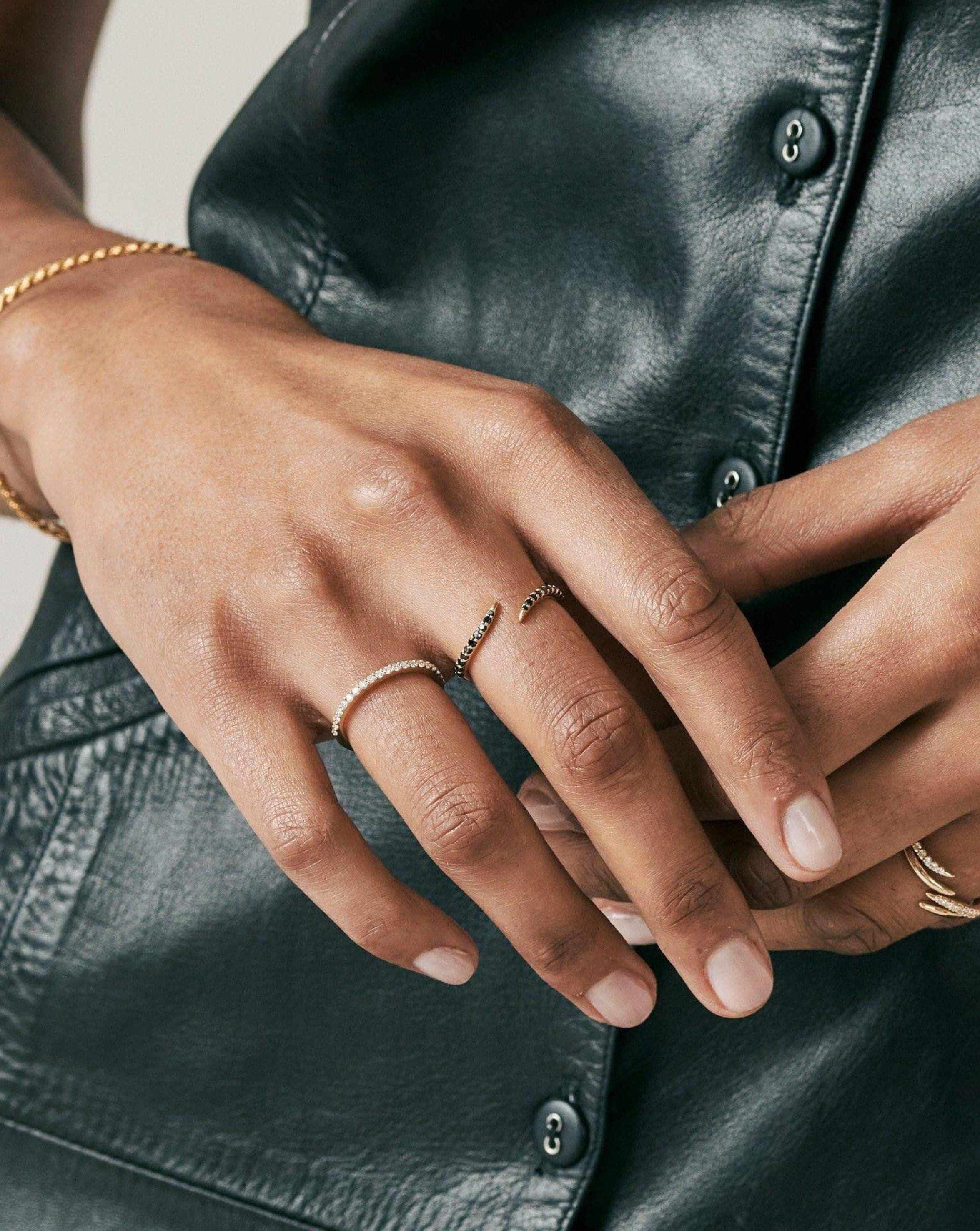 14K White Gold Diamond Eternity Band Ring for Women - Dainty & Elegant Wedding, Anniversary, or Promise Ring - Perfect for Everyday Wear & Special Occasions