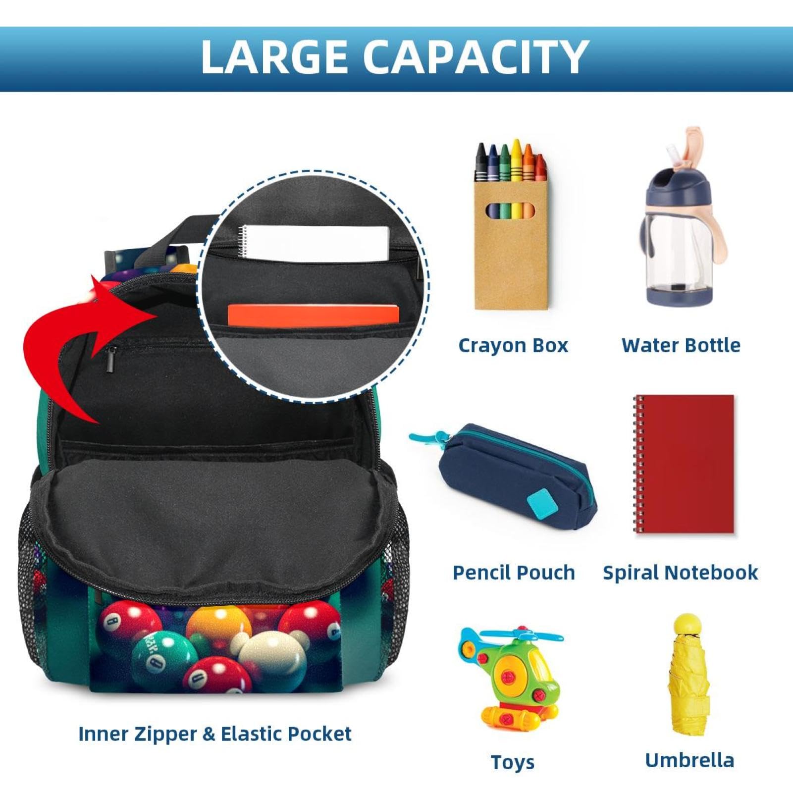 Stylish Travel Backpack for Women & Men - Durable Carry-On Backpack for Billiards, Hiking, Commuting & Outdoor Adventures