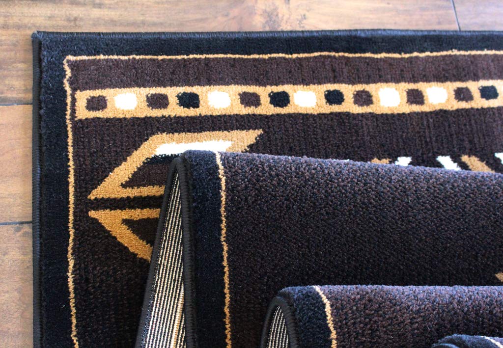 Masada 3'x16' Southwest Native American Area Rug - Brown, Black, Beige & Ivory Handwoven Runner | Perfect for Hallway, Entryway & Boho Living Room Decor