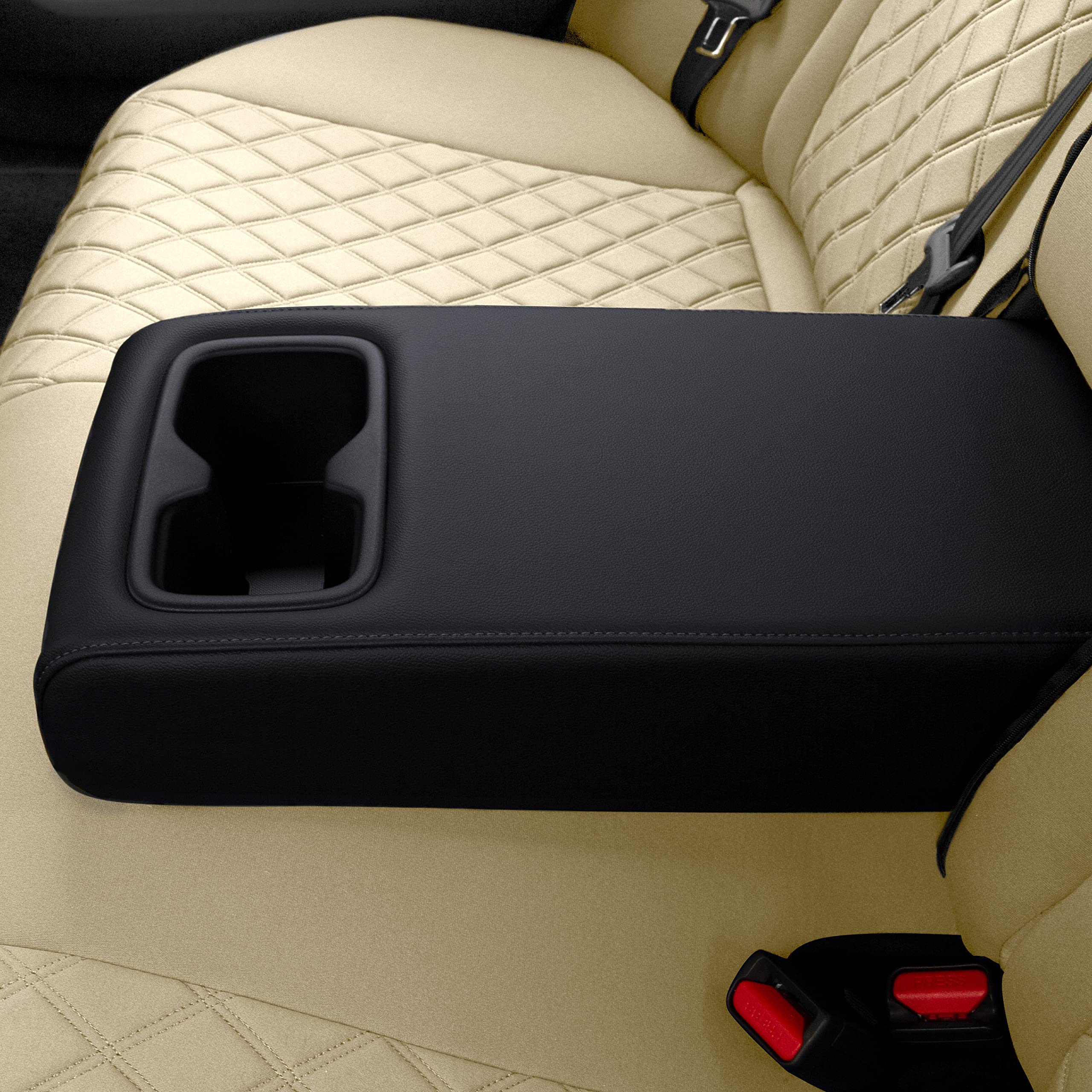 FH Group Custom Fit Neoprene Seat Covers for 2018-2022 Honda Accord (Touring/Sport/SE/EX/EX-L) - Full Set Waterproof Beige Car Seat Protectors | Durable Honda Accessories for Daily Commute & Road Trips