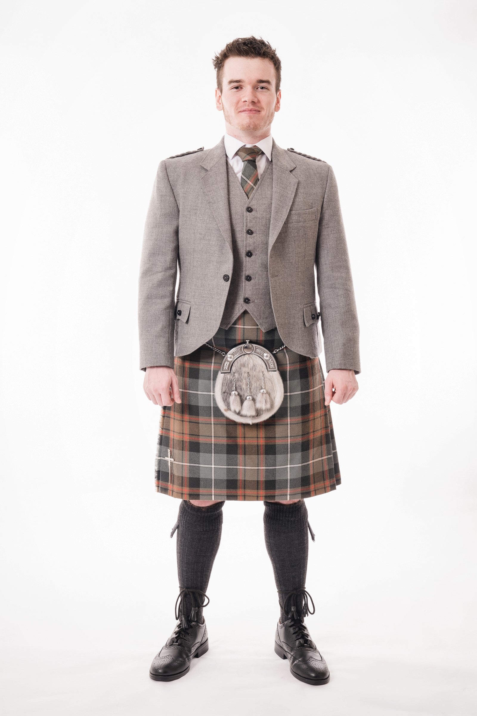 Light Grey Crail Kilt Outfit - Modern Crail Collection | Perfect for Weddings, Scottish Events & Formal Occasions