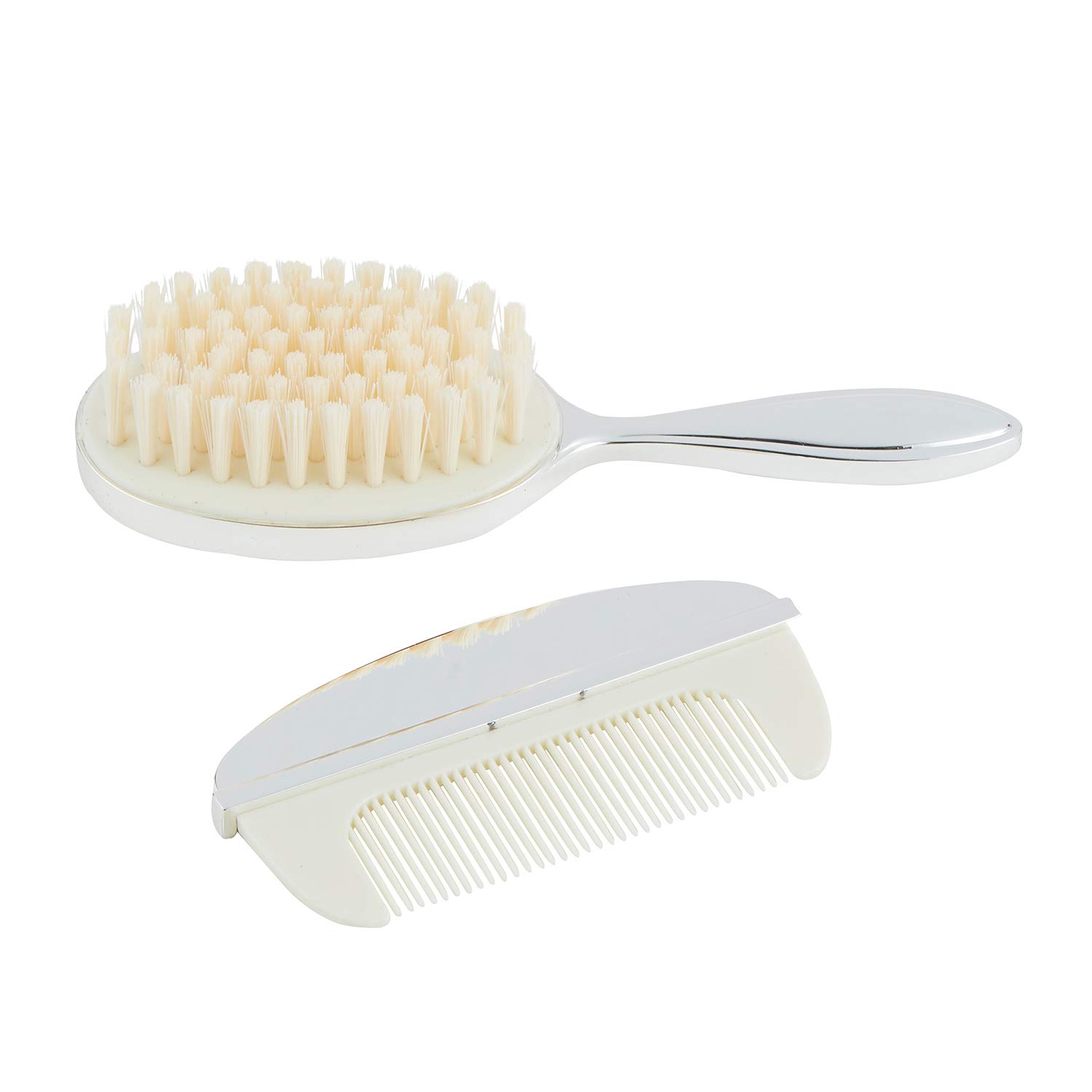 Stephan Baby Silver-Plated Keepsake Brush and Comb Set for Newborns - Perfect Christening Gift & First Haircut Keepsake for Baby Girls and Boys